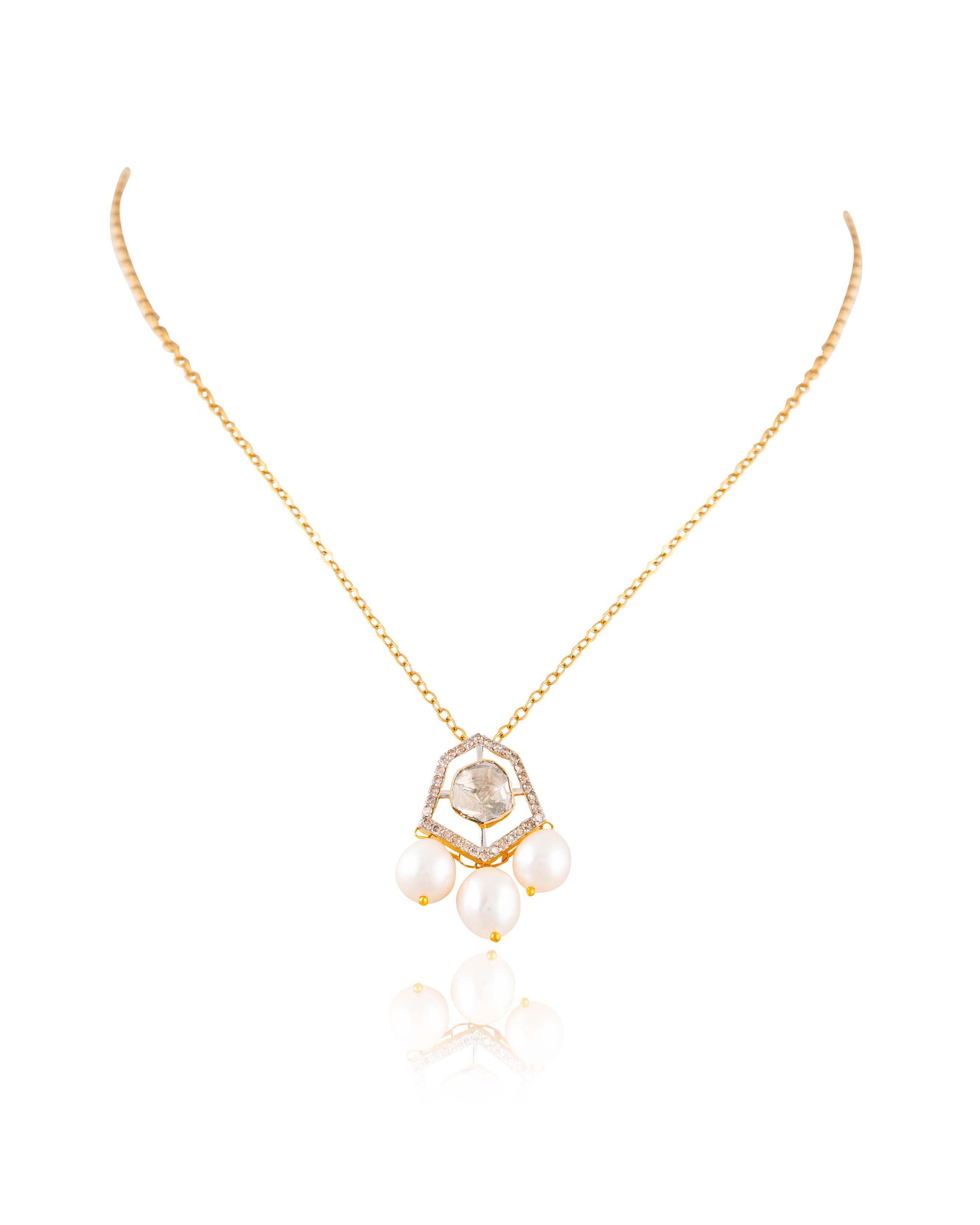 Harpreet Pendant And Tejal Tops Polki And Diamond Set