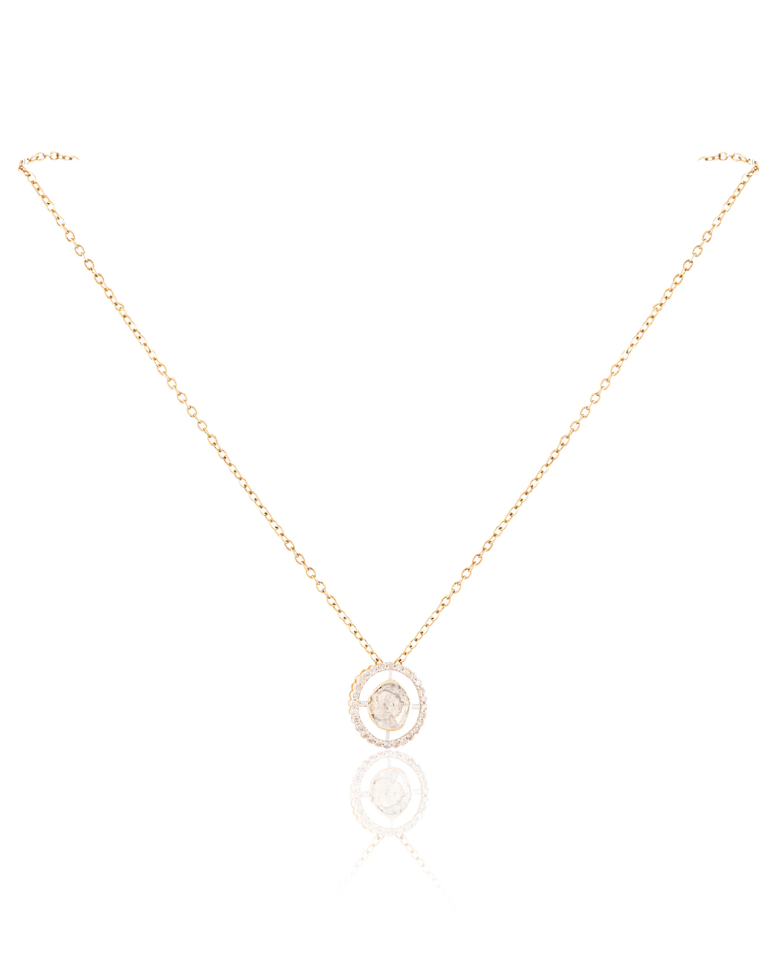 Anudhita Pendant And Netra Tops Polki And Diamond Set