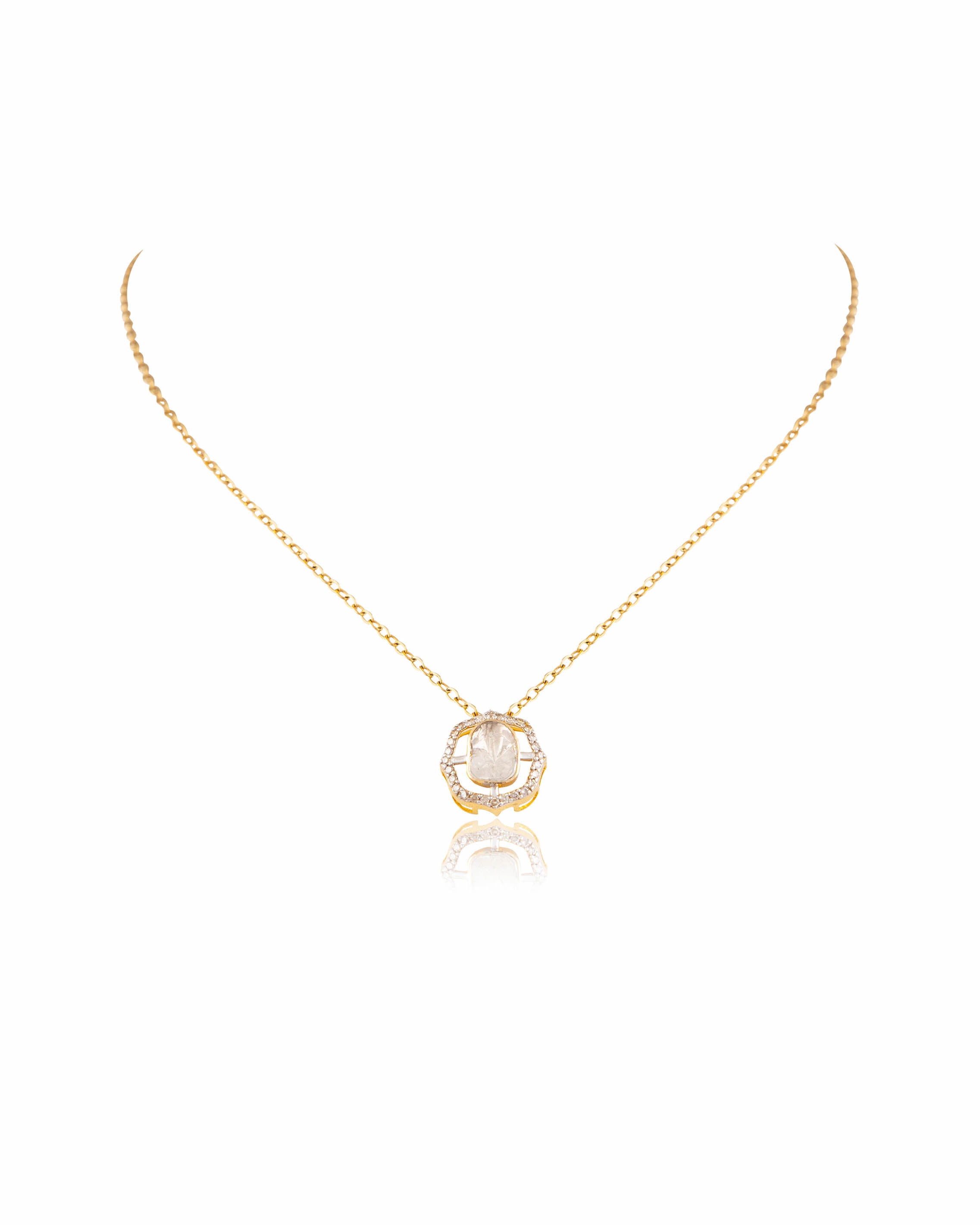 Fatima Polki And Diamond Pendant