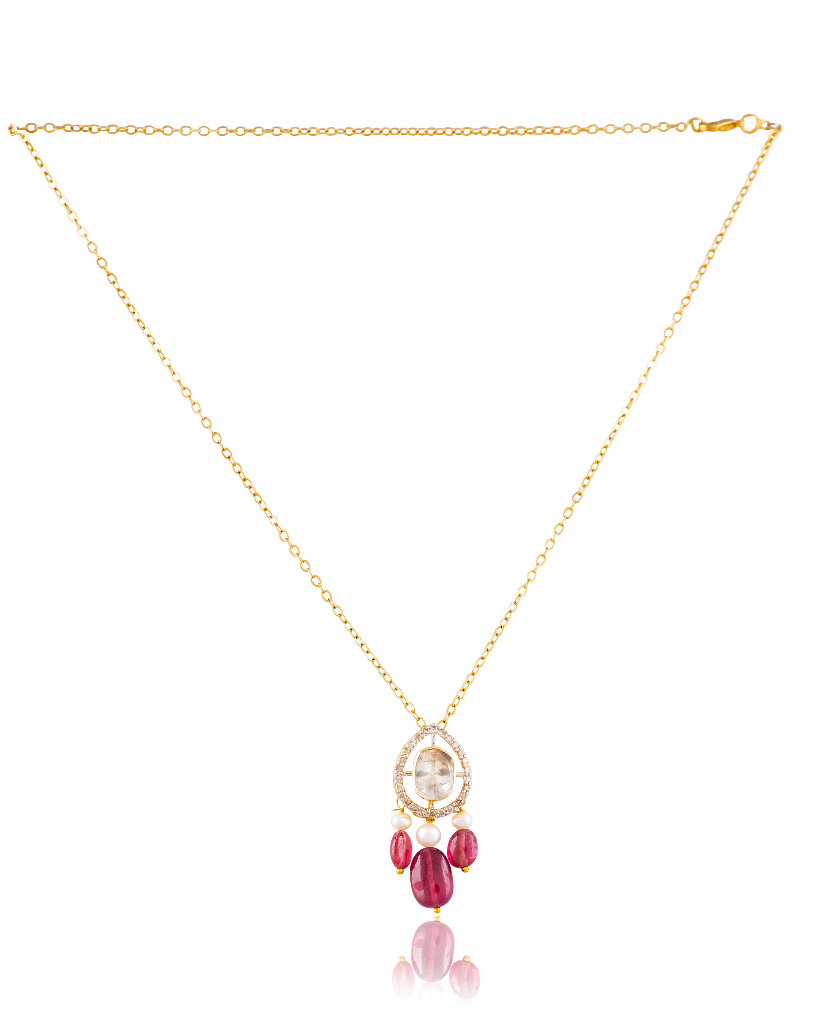 Tanvi Polki And Diamond Pendant