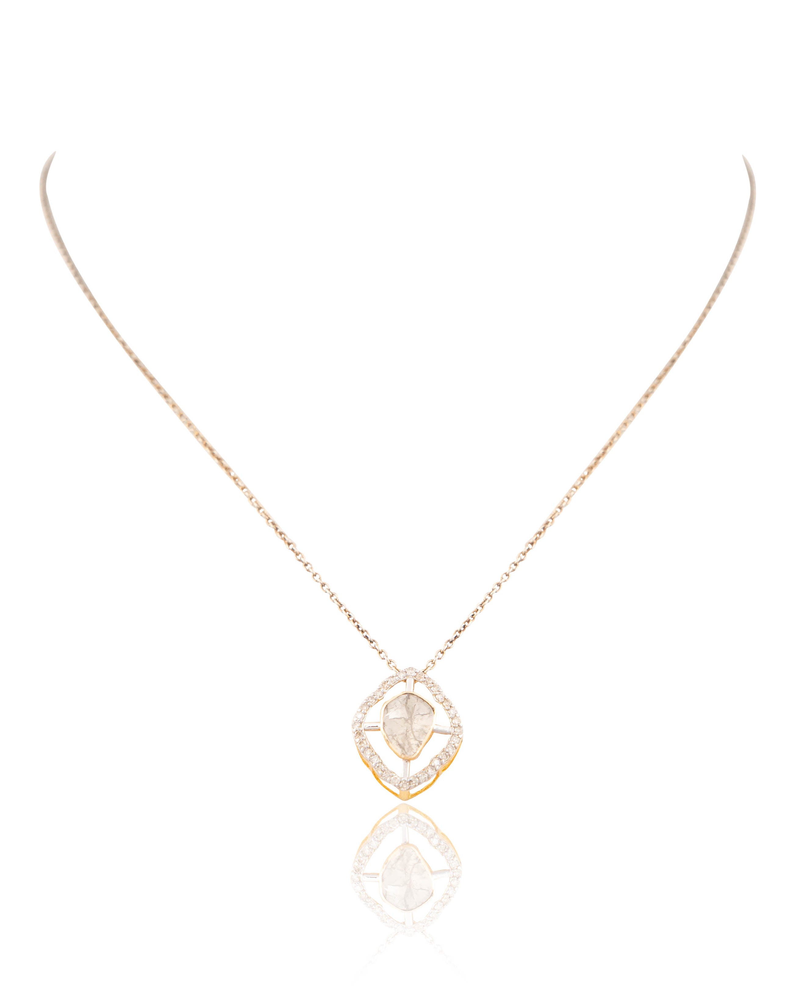 Veena Pendant And Akansha Tops Polki And Diamond Set