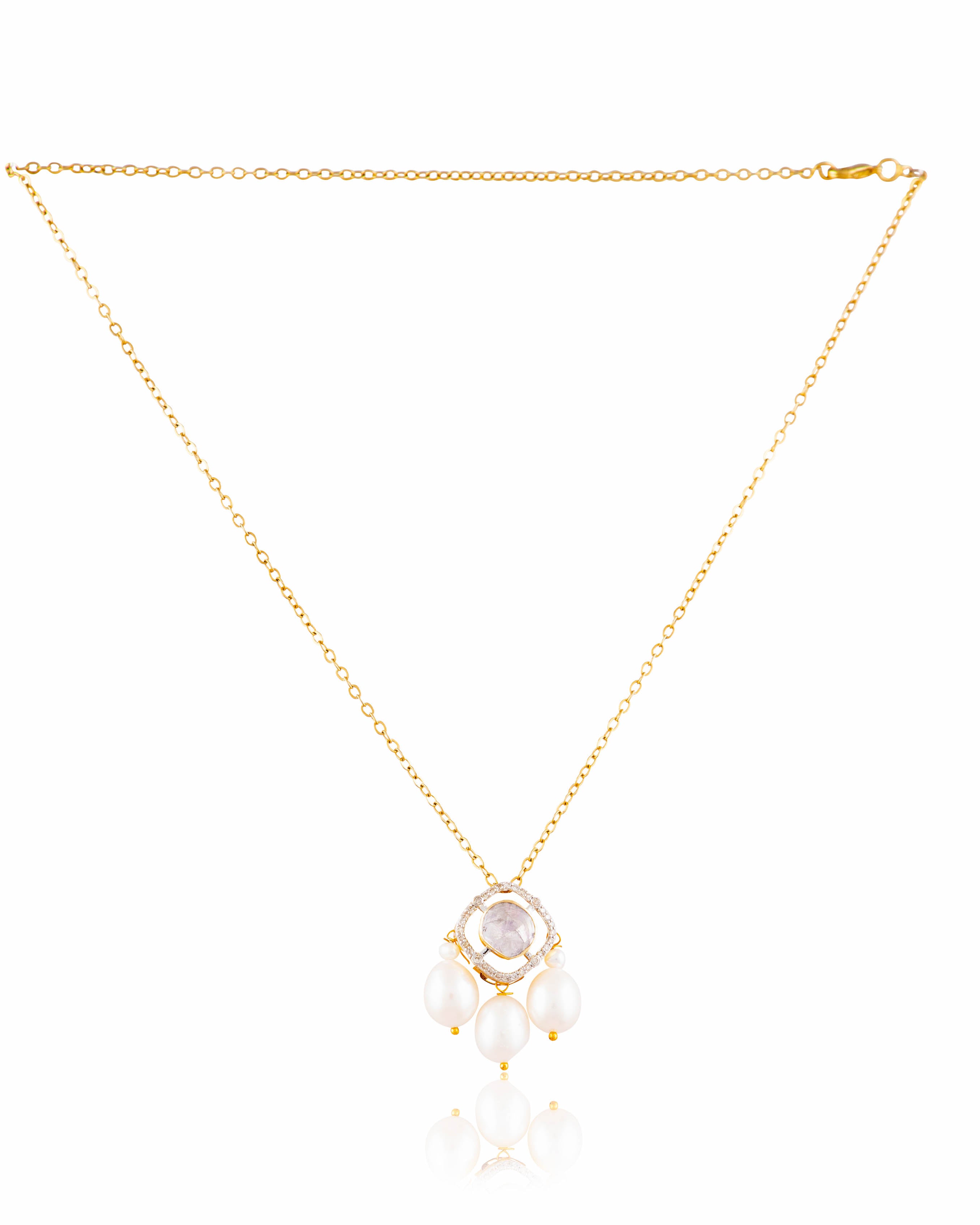 Nandini Polki And Diamond Pendant