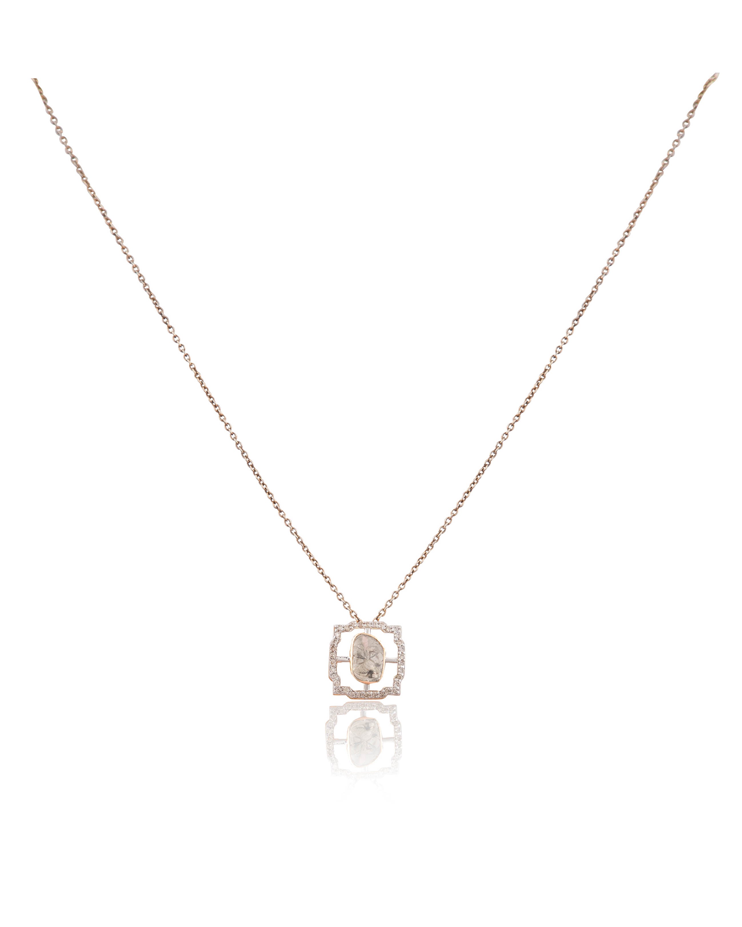Priyanshi Polki And Diamond Pendant