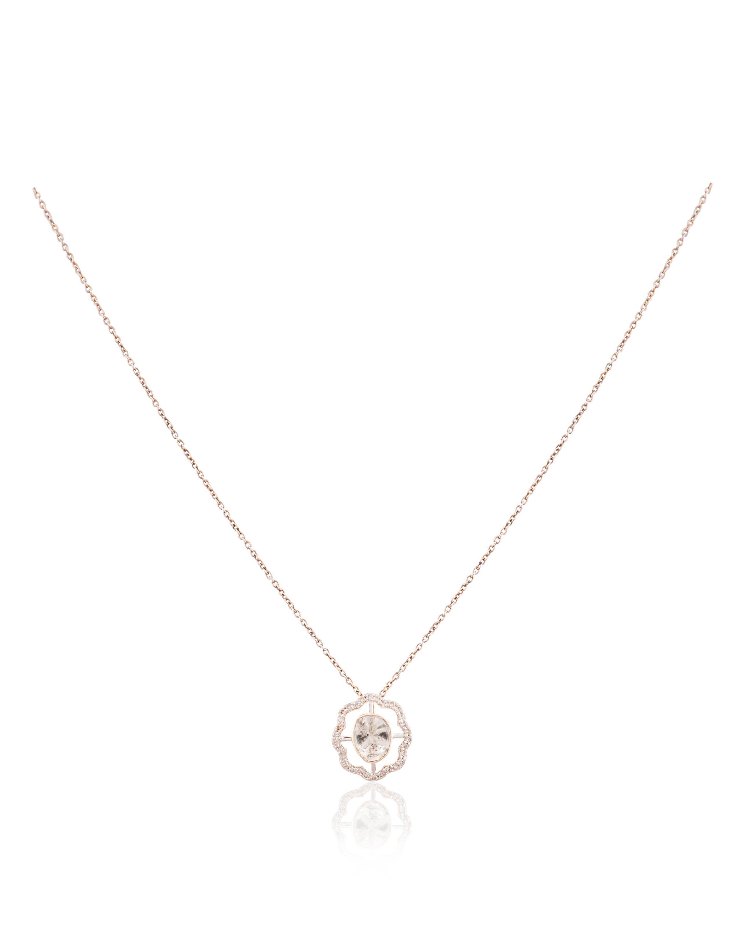 Pragya Pendant And Harvin Tops Polki And Diamond Set