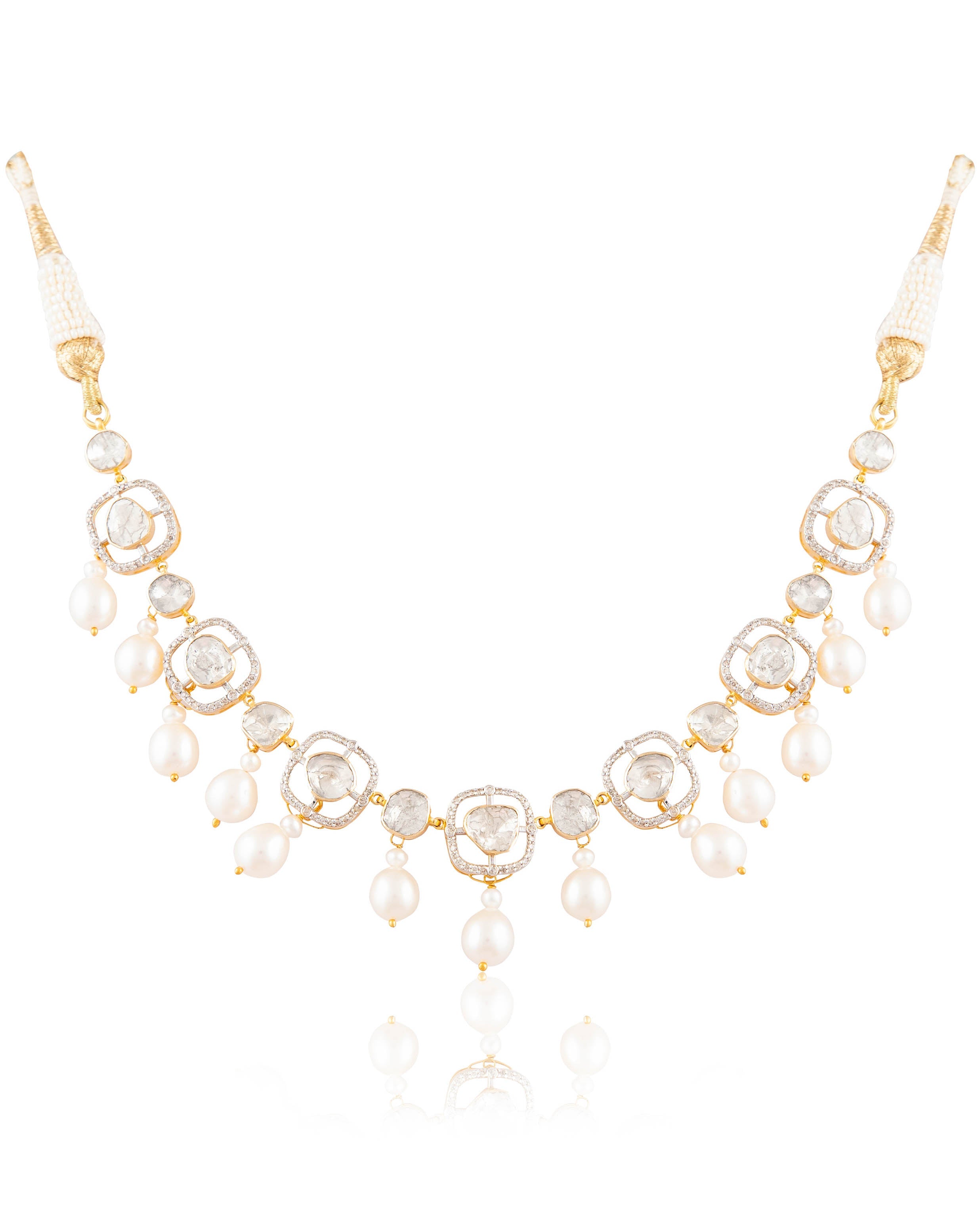 Eram Choker And Erika Long Earring Polki And Diamond Set