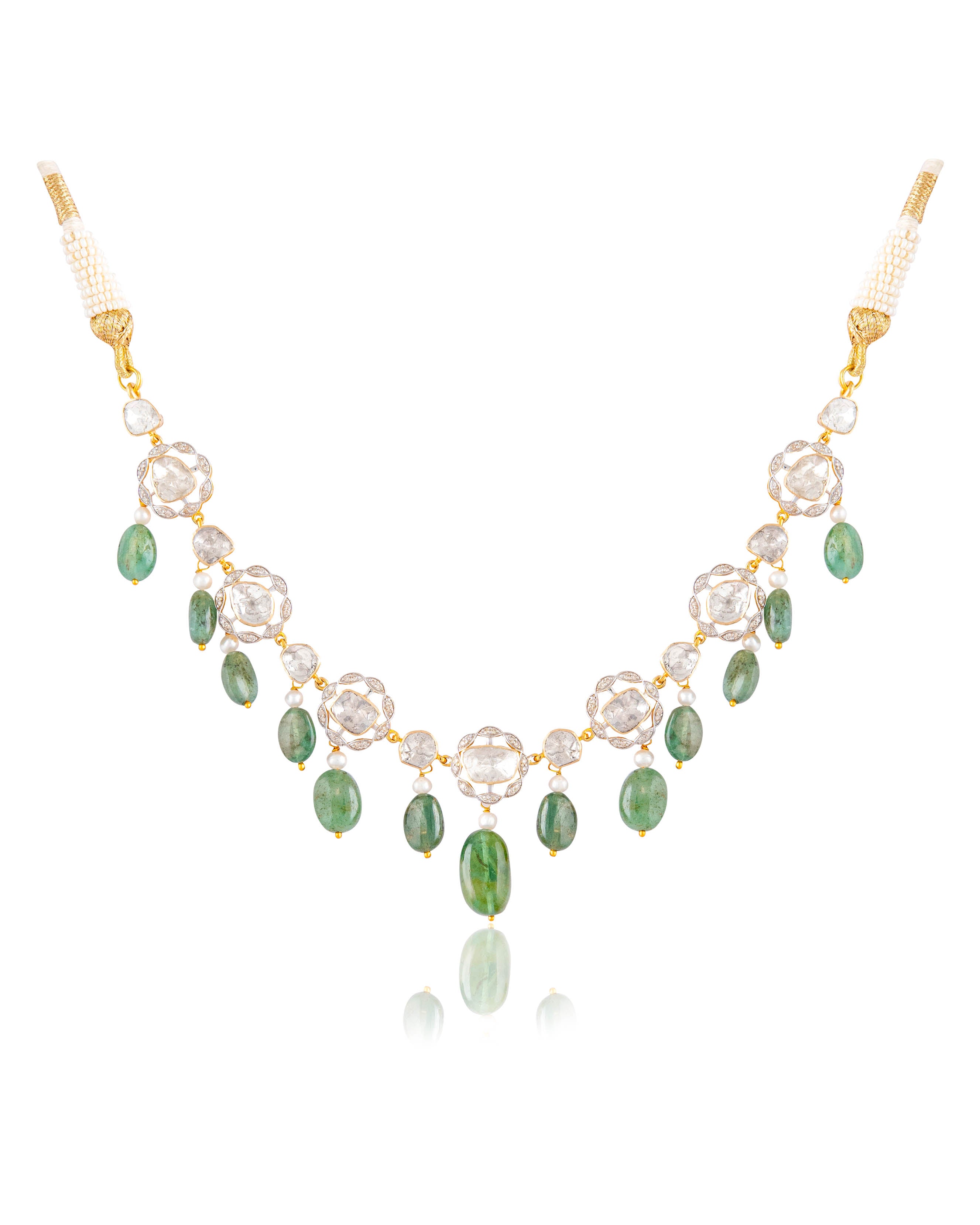 Trisha Choker And Farzana Long Earrings Polki And Diamond Set