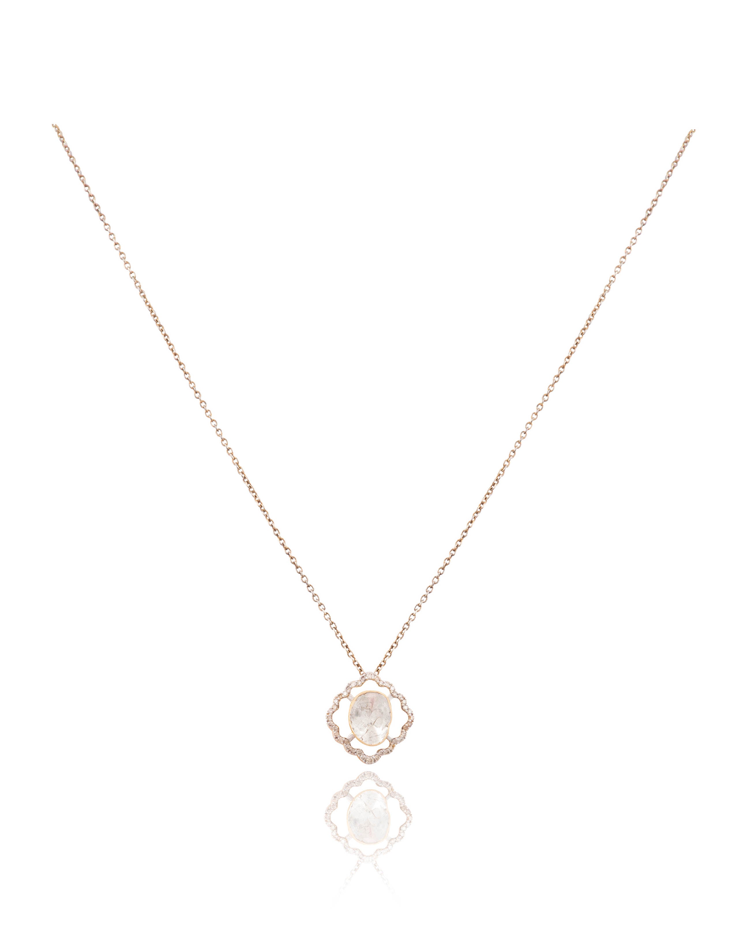 Tejaswi Pendant And Kirti Tops Polki And Diamond Set