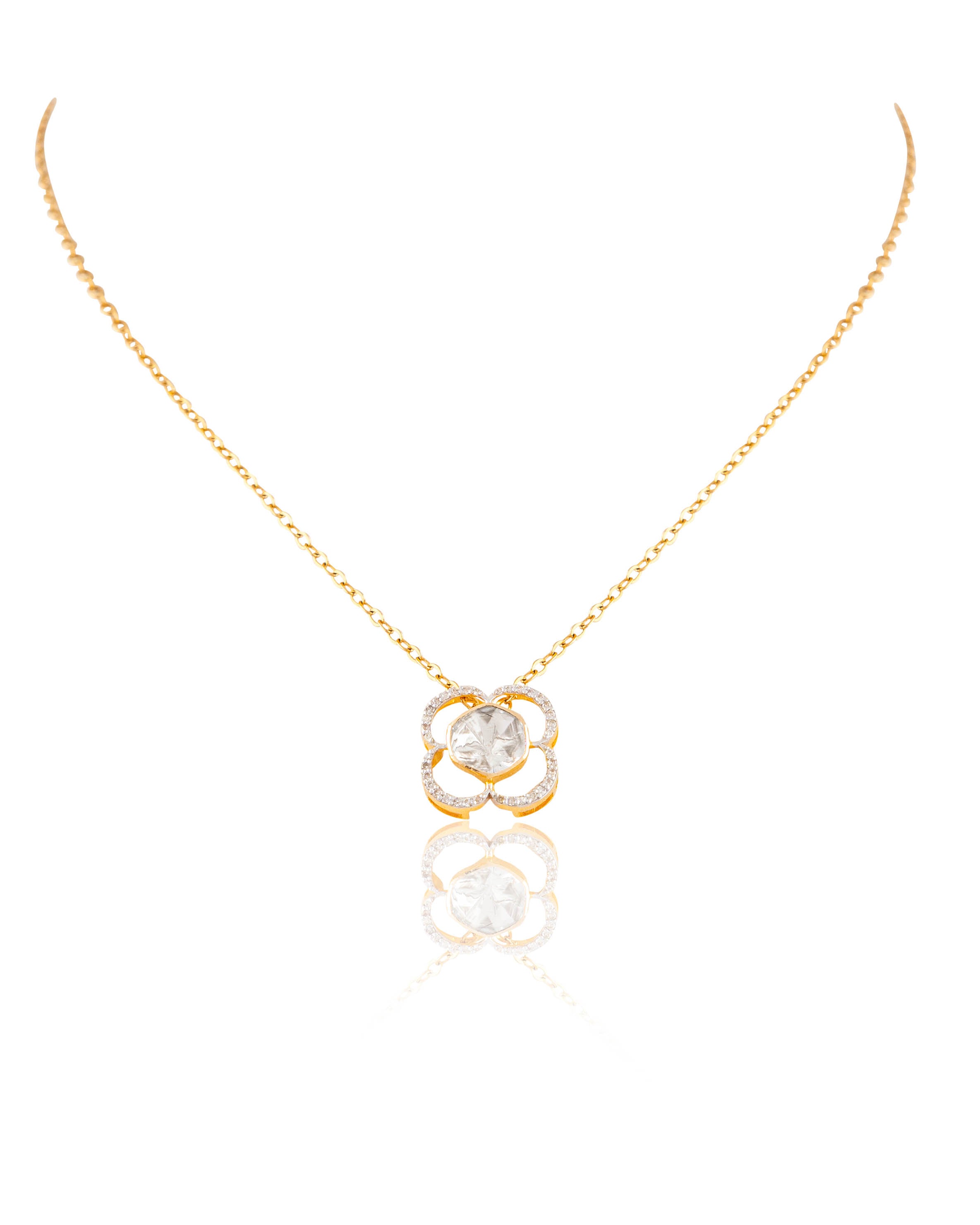 Sanchita Polki And Diamond Pendant