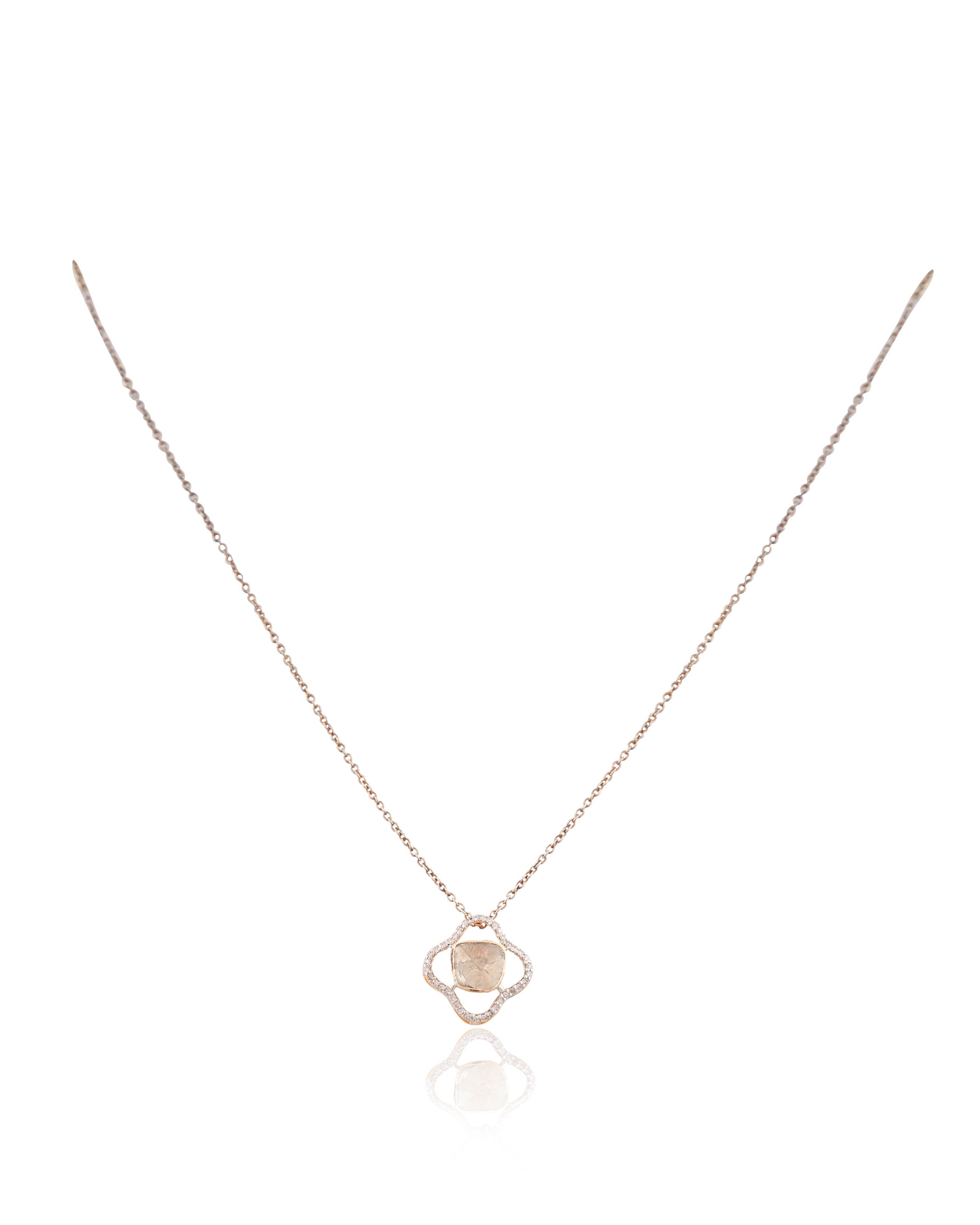 Reena Pendant And Reema Tops Polki And Diamond Set