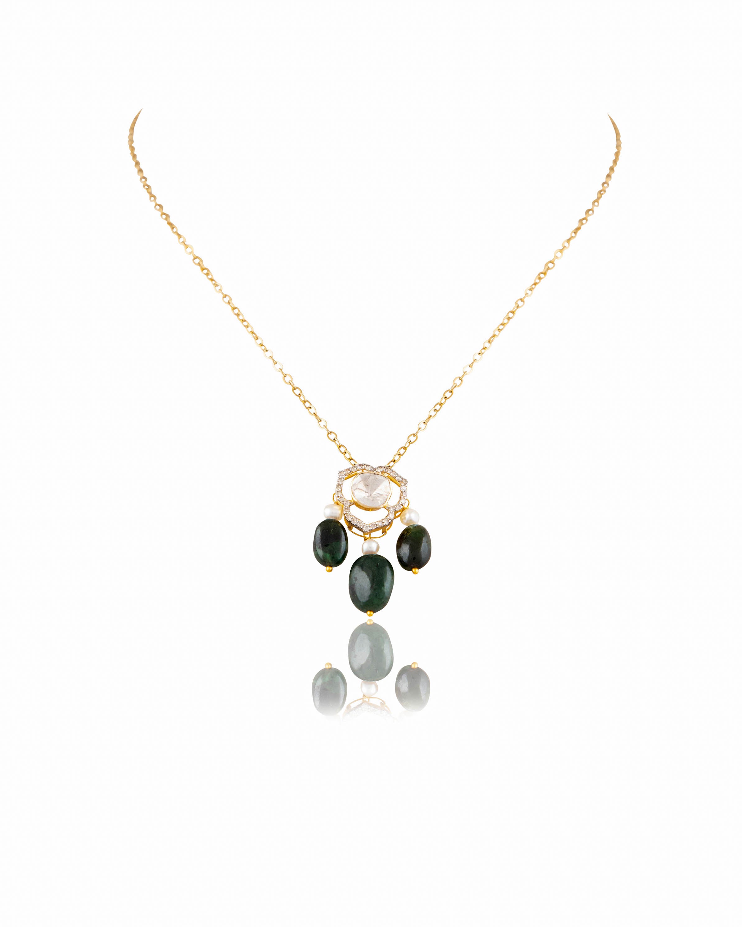 Anushka Polki And Diamond Pendant