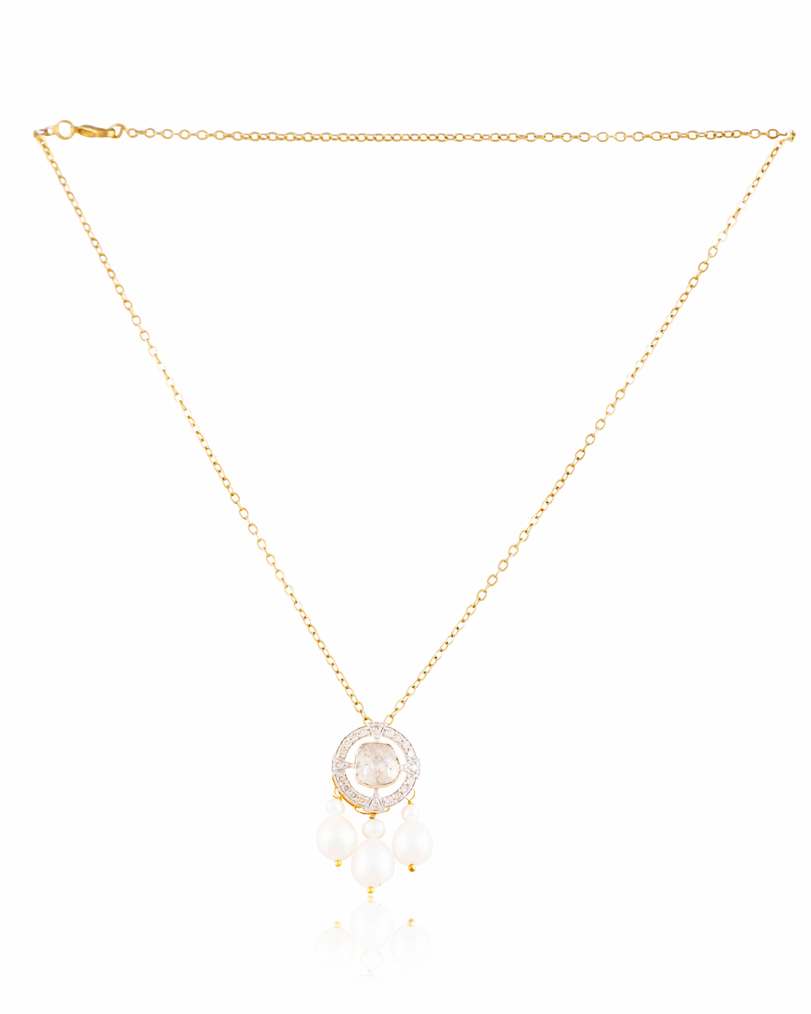 Rukshar Polki And Diamond Pendant