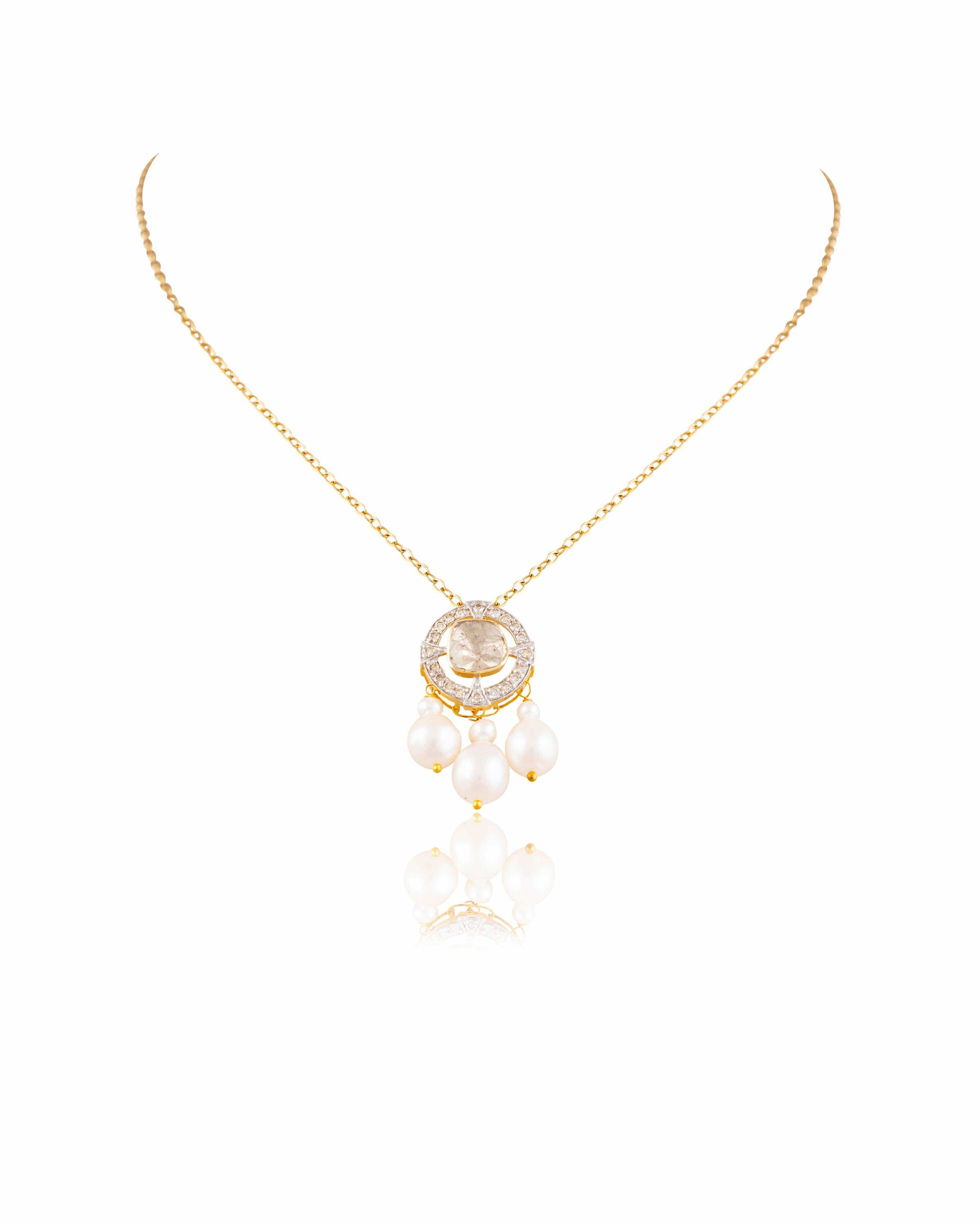 Rukshar Polki And Diamond Pendant