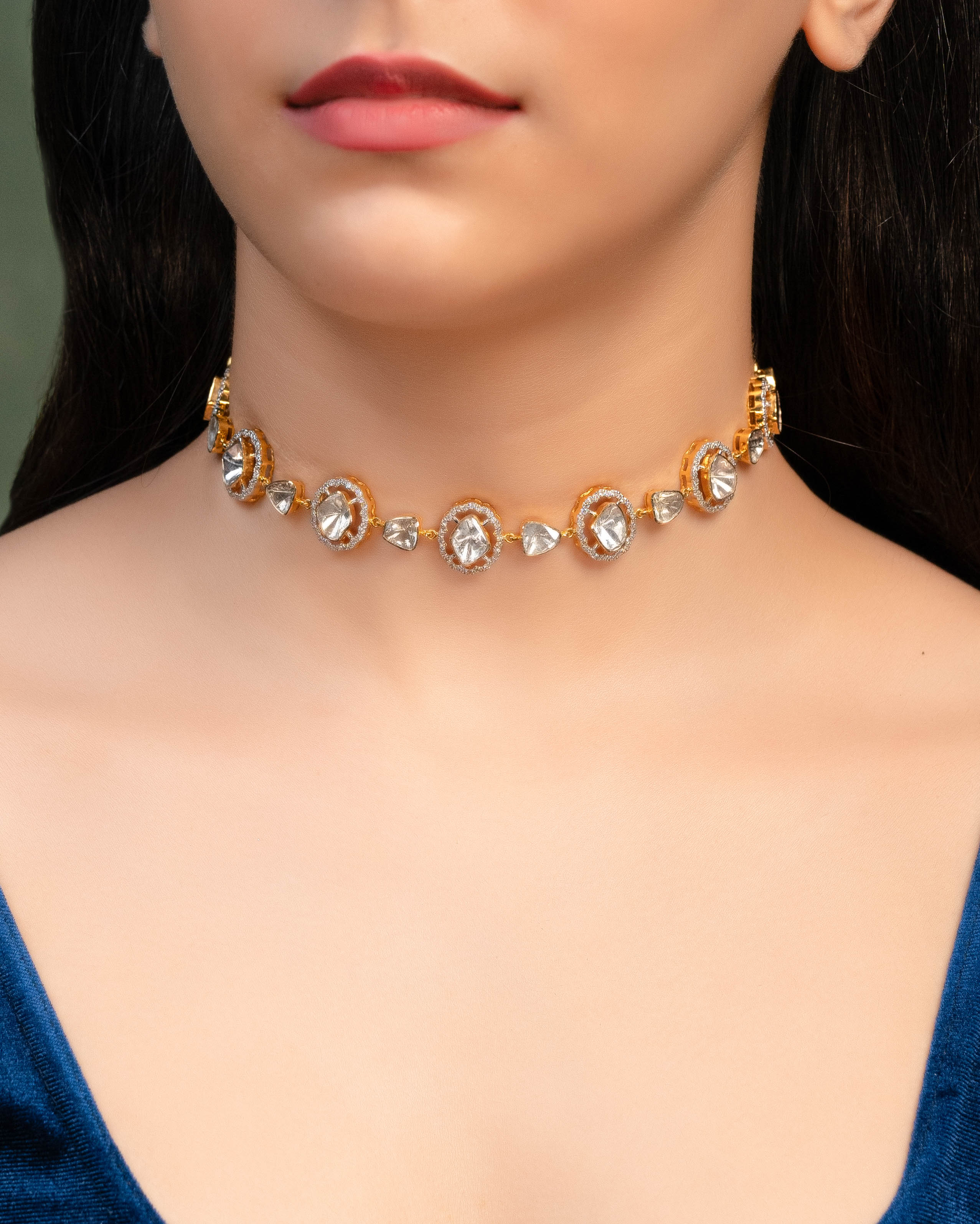 Vrutika Polki And Diamond Choker