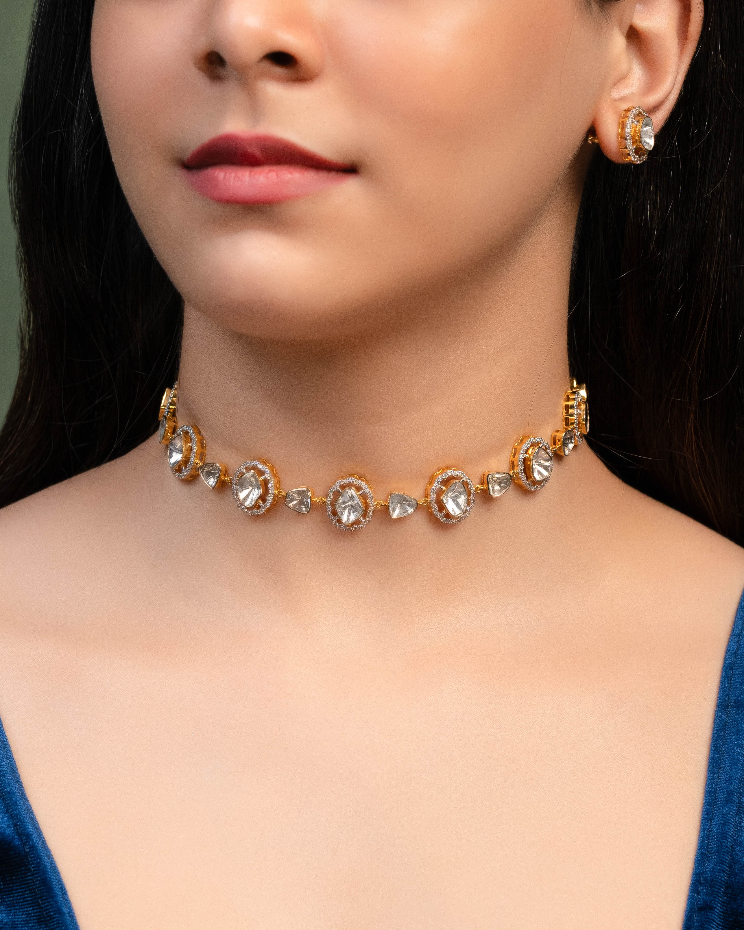 Vrutika Polki And Diamond Choker
