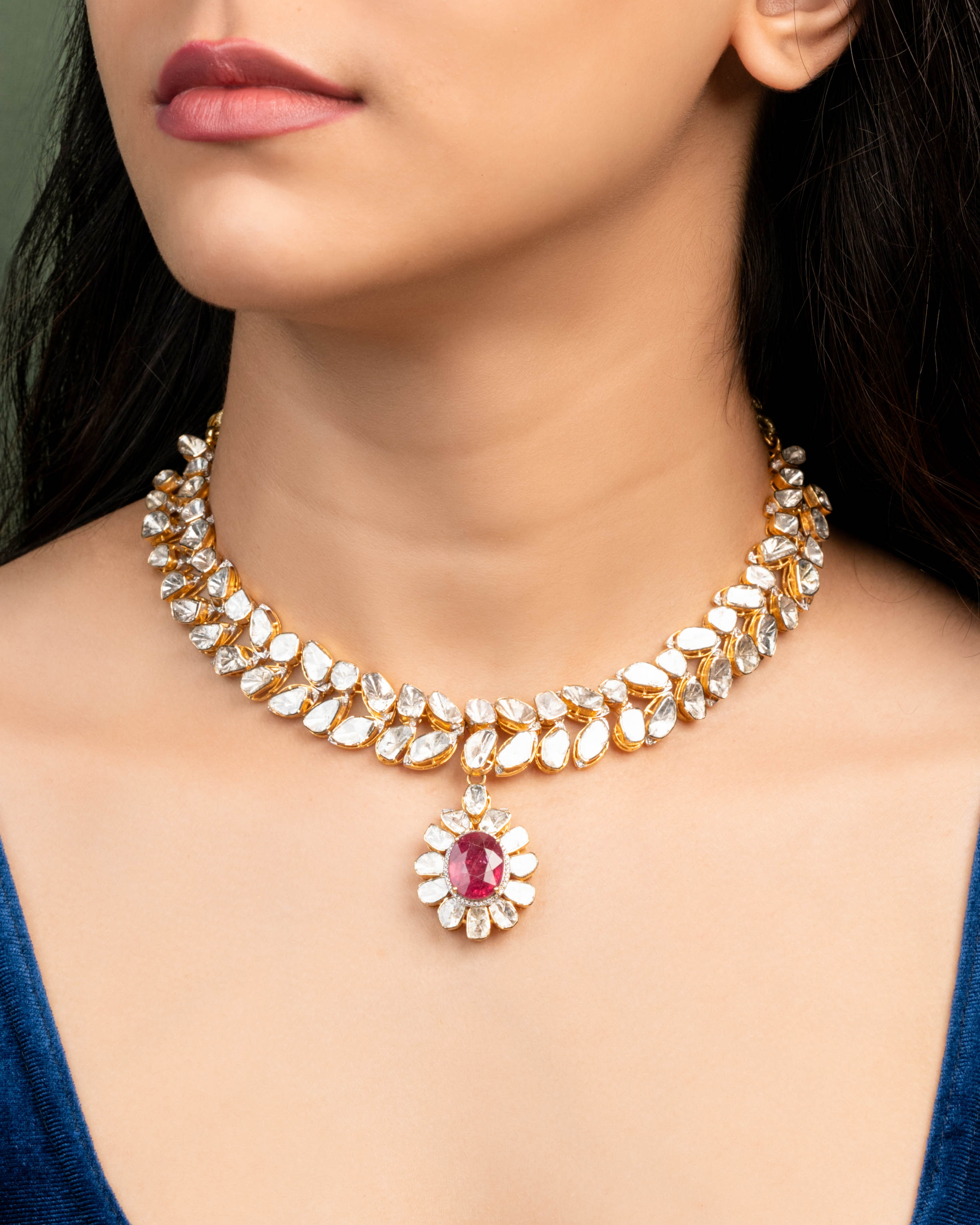 Tina Polki And Diamond Necklace