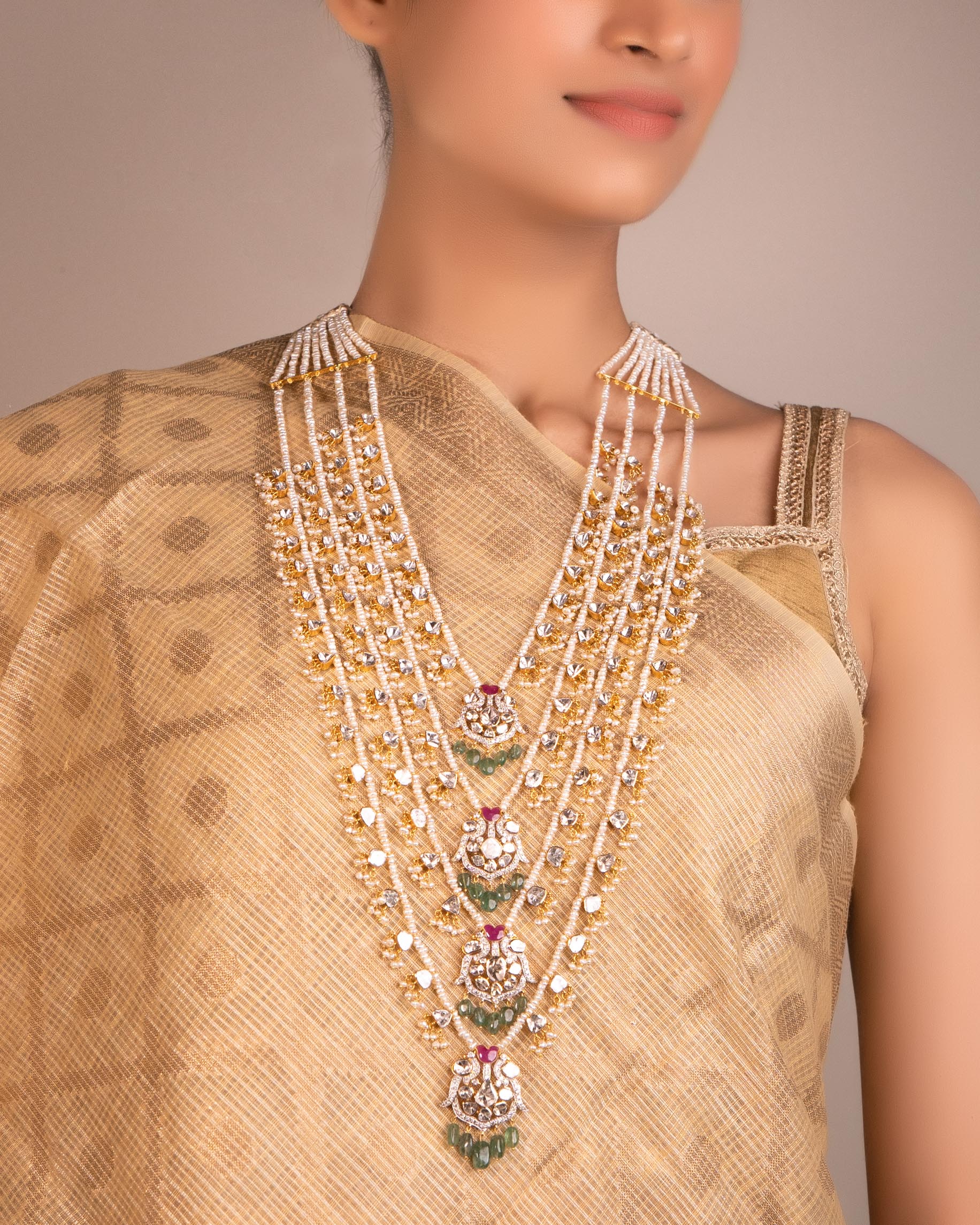 Rose Polki Long Necklace