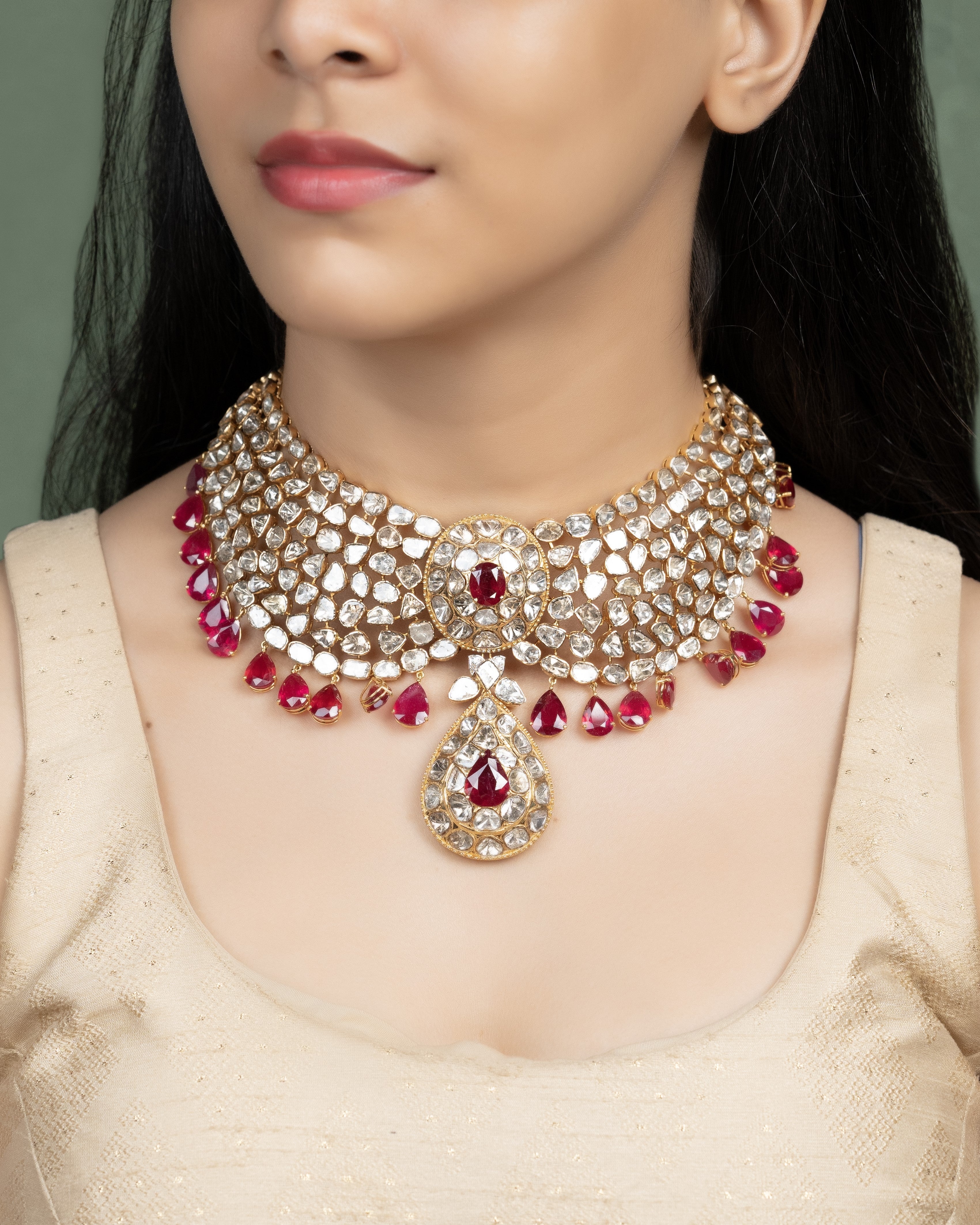 Juhi Chawla - Adya Polki And Diamond Necklace
