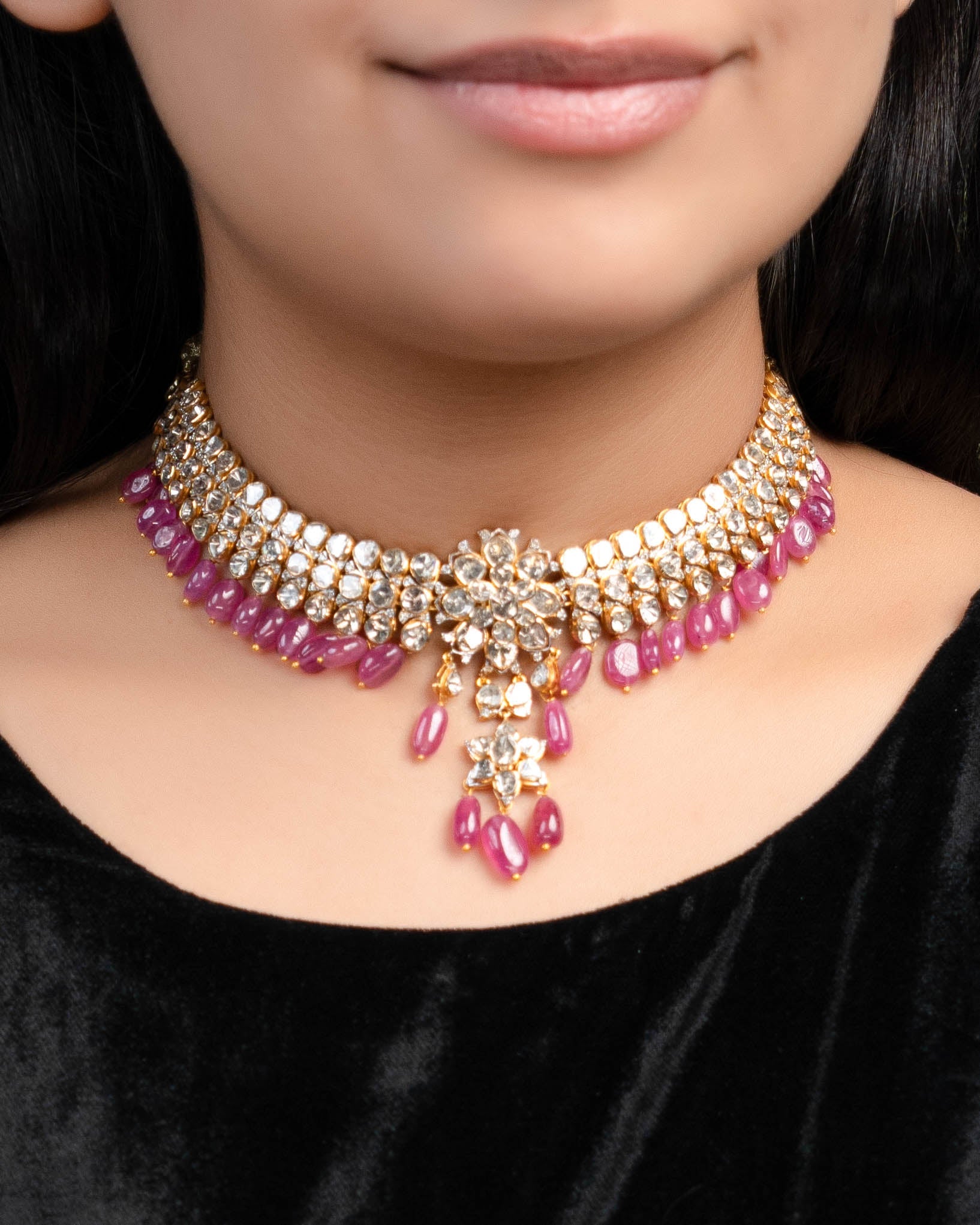 Zufia Polki And Diamond Choker