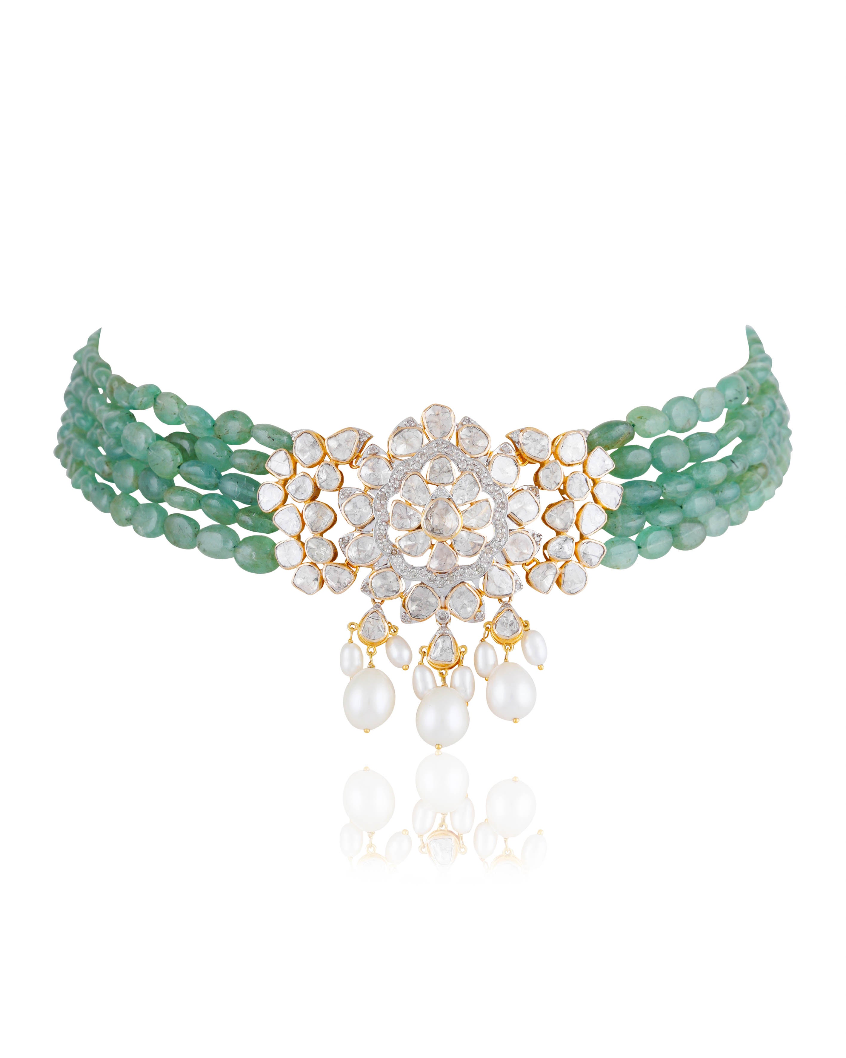 Prakruti Polki And Diamond Bead Choker