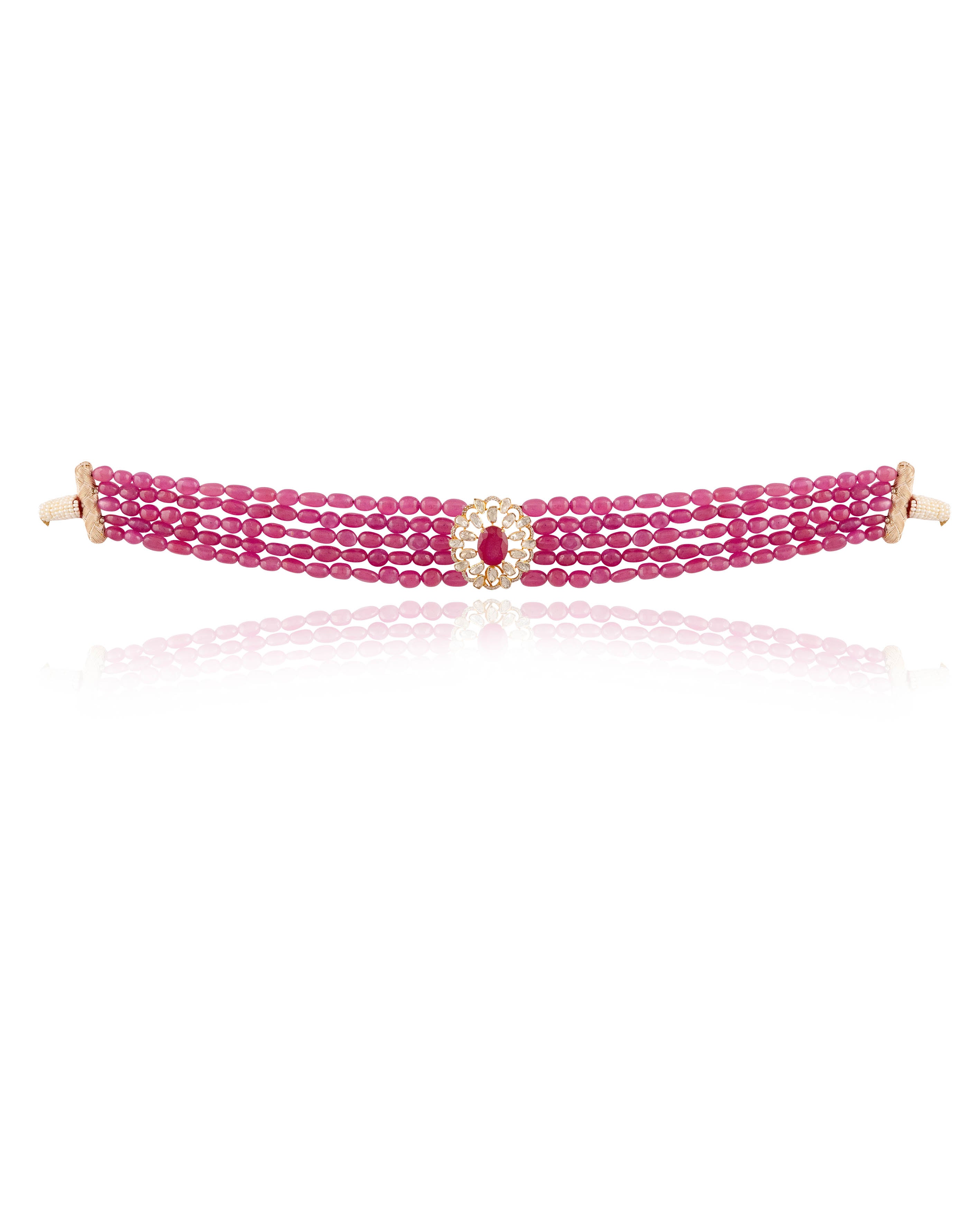 Nandini Polki And Diamond Bead Choker