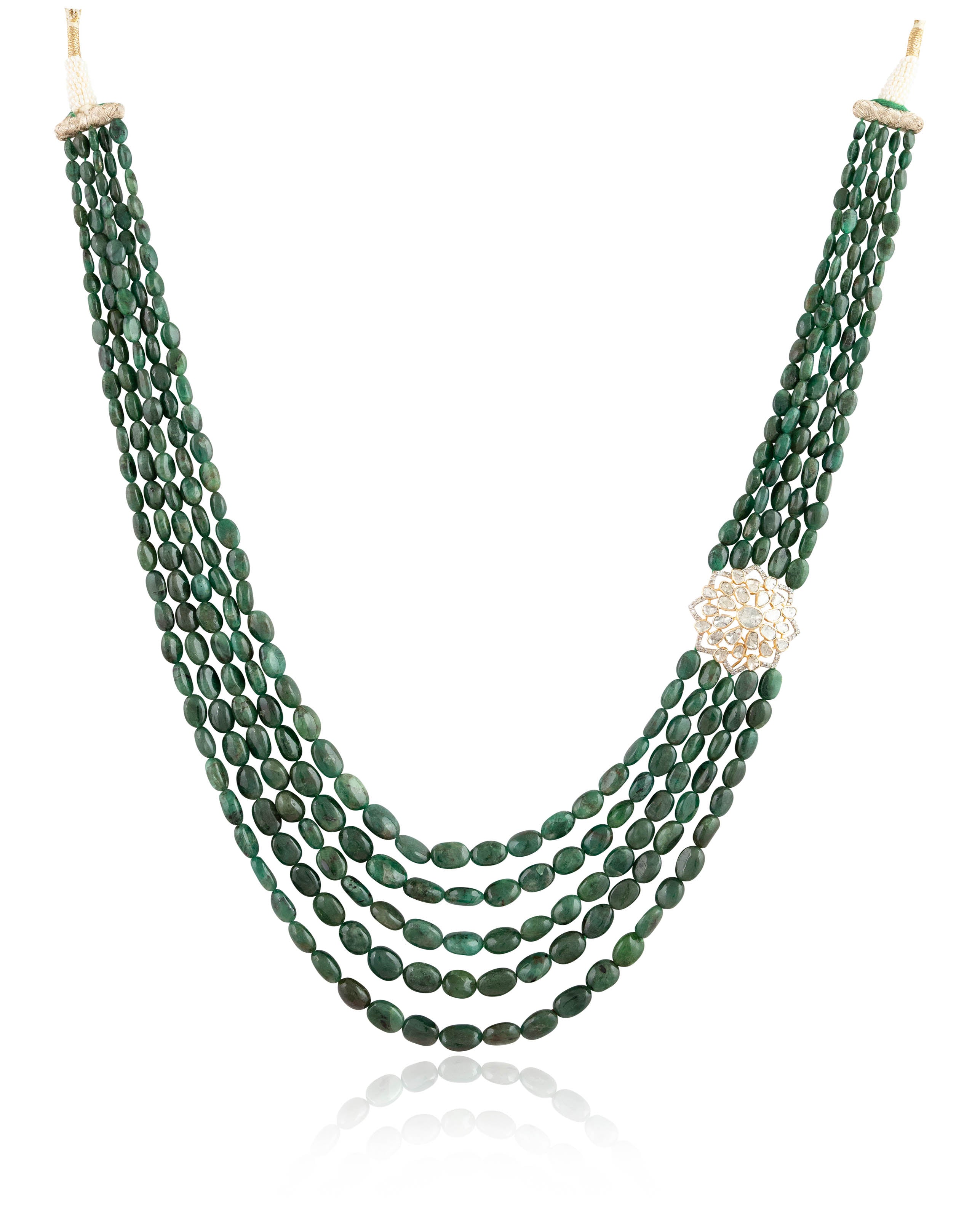 Aarunashi Polki And Diamond Bead Pendant