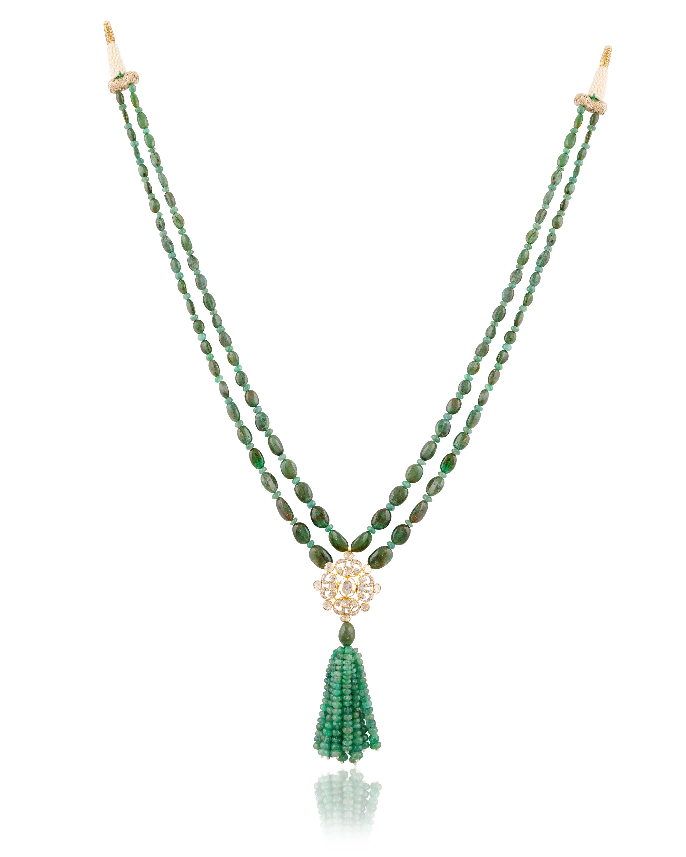 Aisha Polki And Diamond Bead Pendant