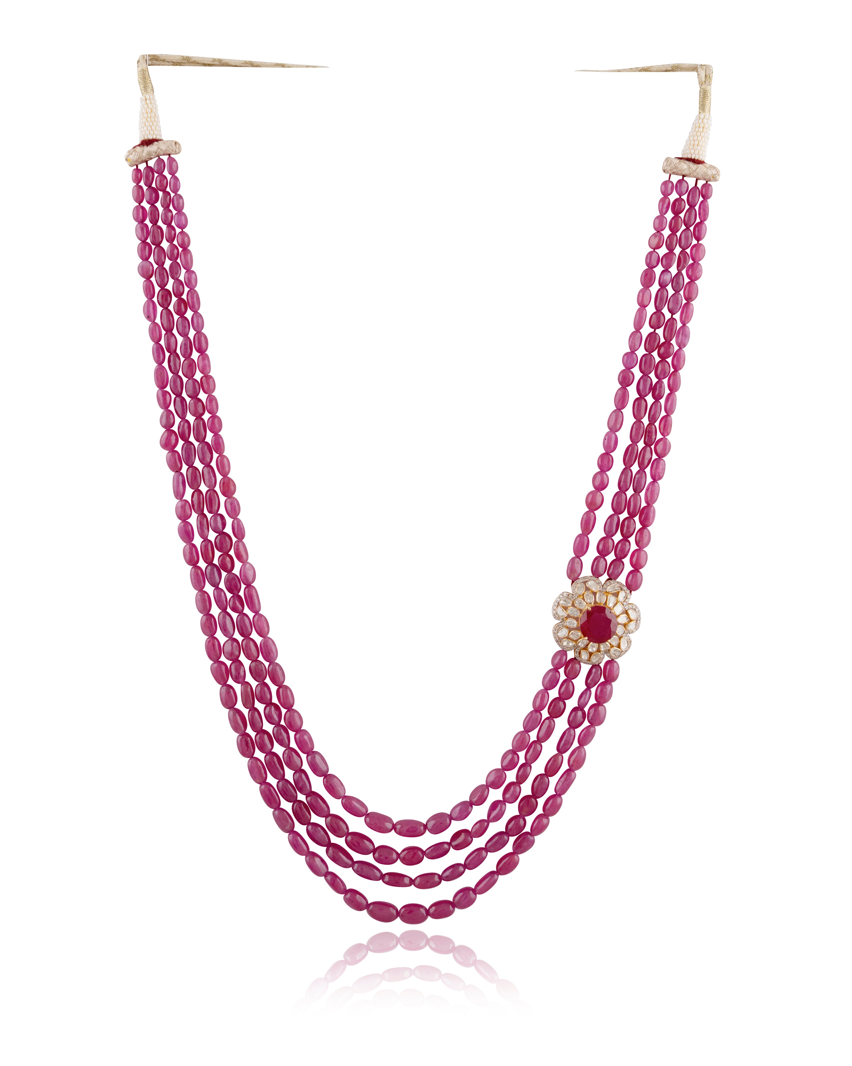 Rupa Polki And Diamond Bead Pendant