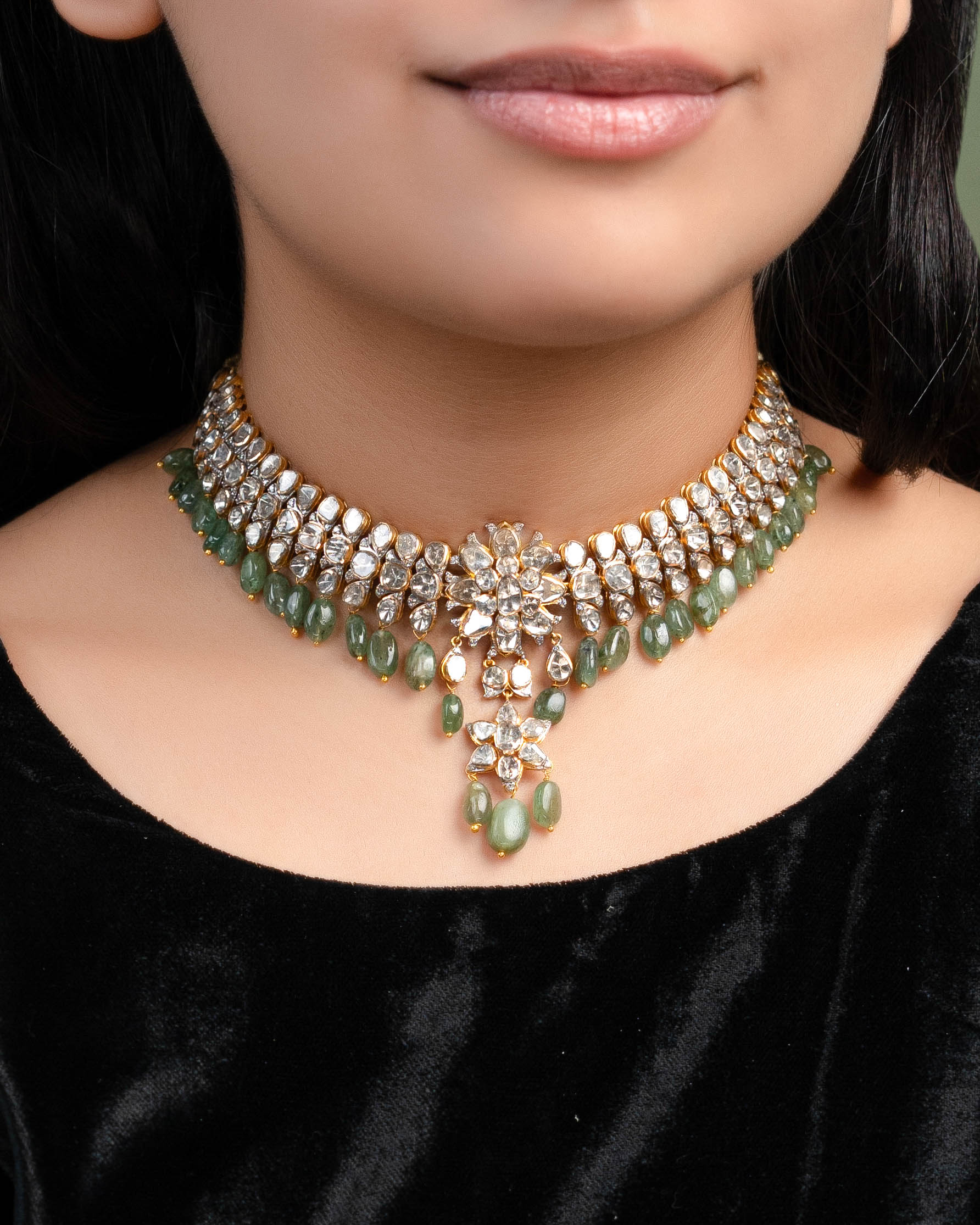 Odeline Polki And Diamond Choker