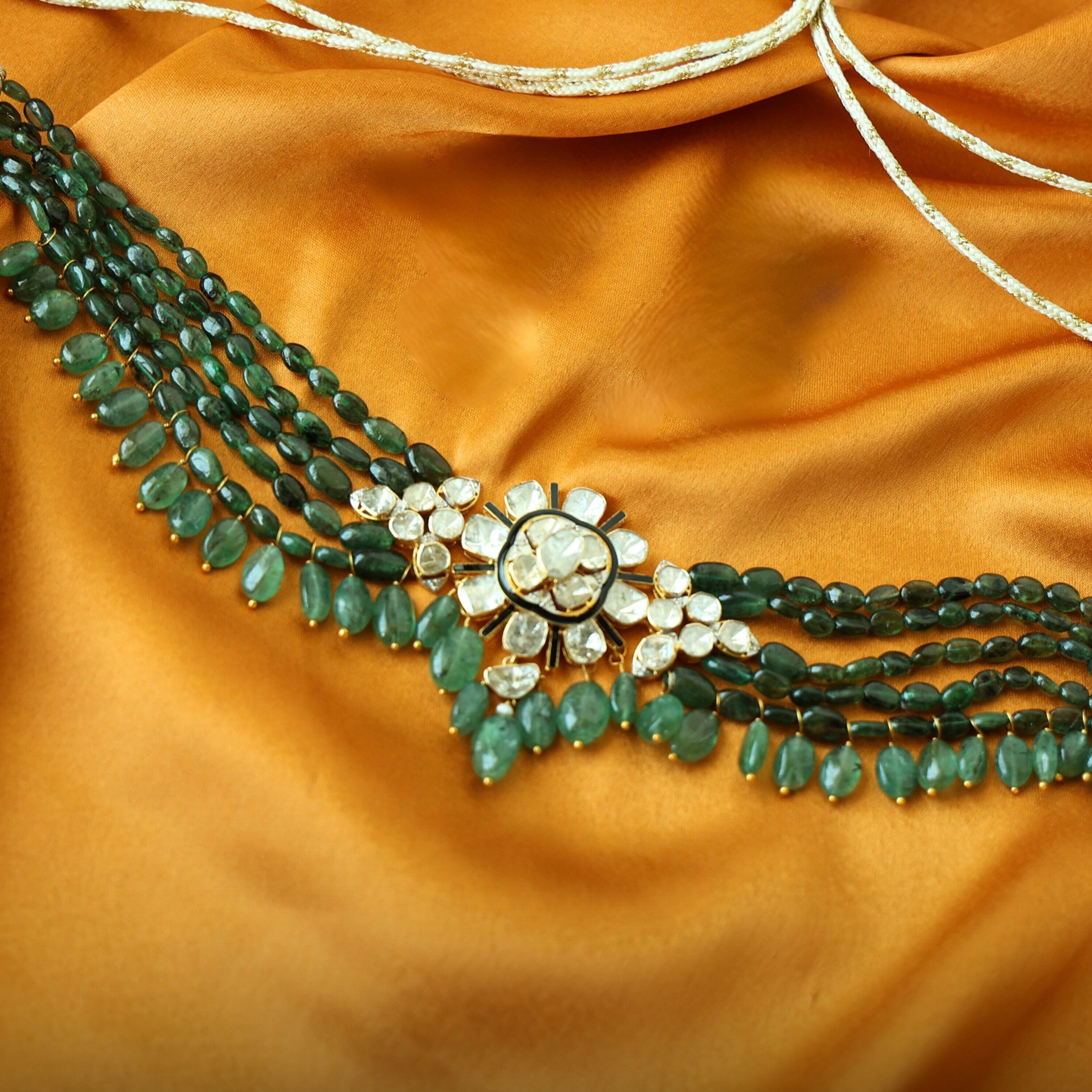 Sakina Polki And Diamond Bead Choker