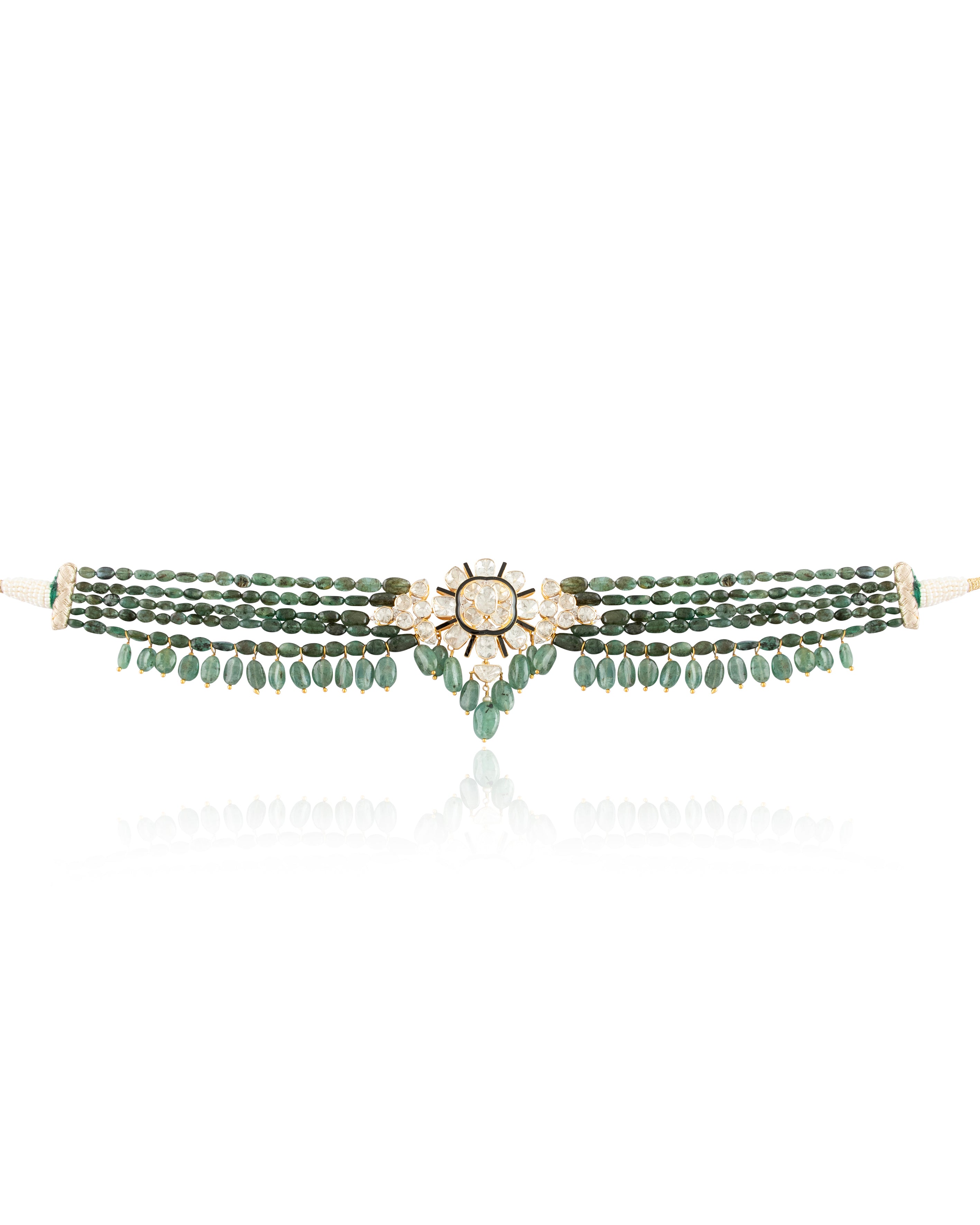 Sakina Polki And Diamond Bead Choker