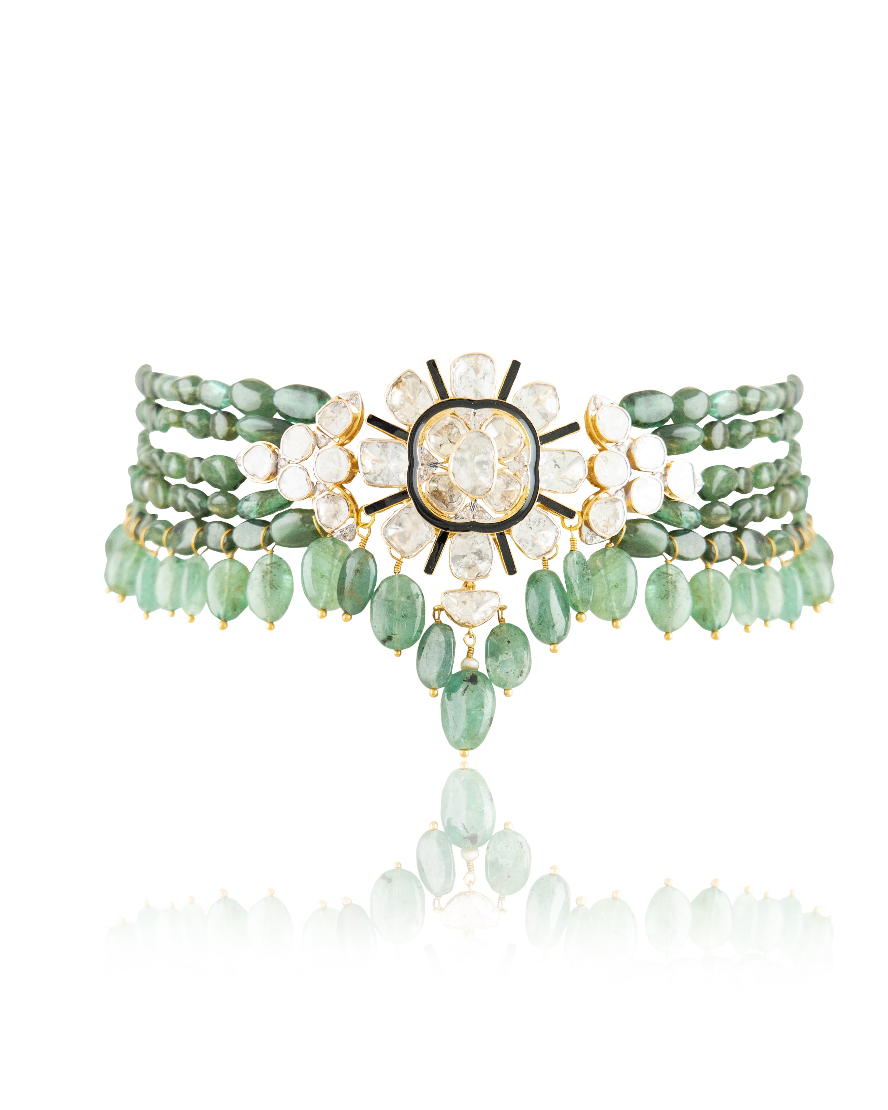 Sakina Polki And Diamond Bead Choker