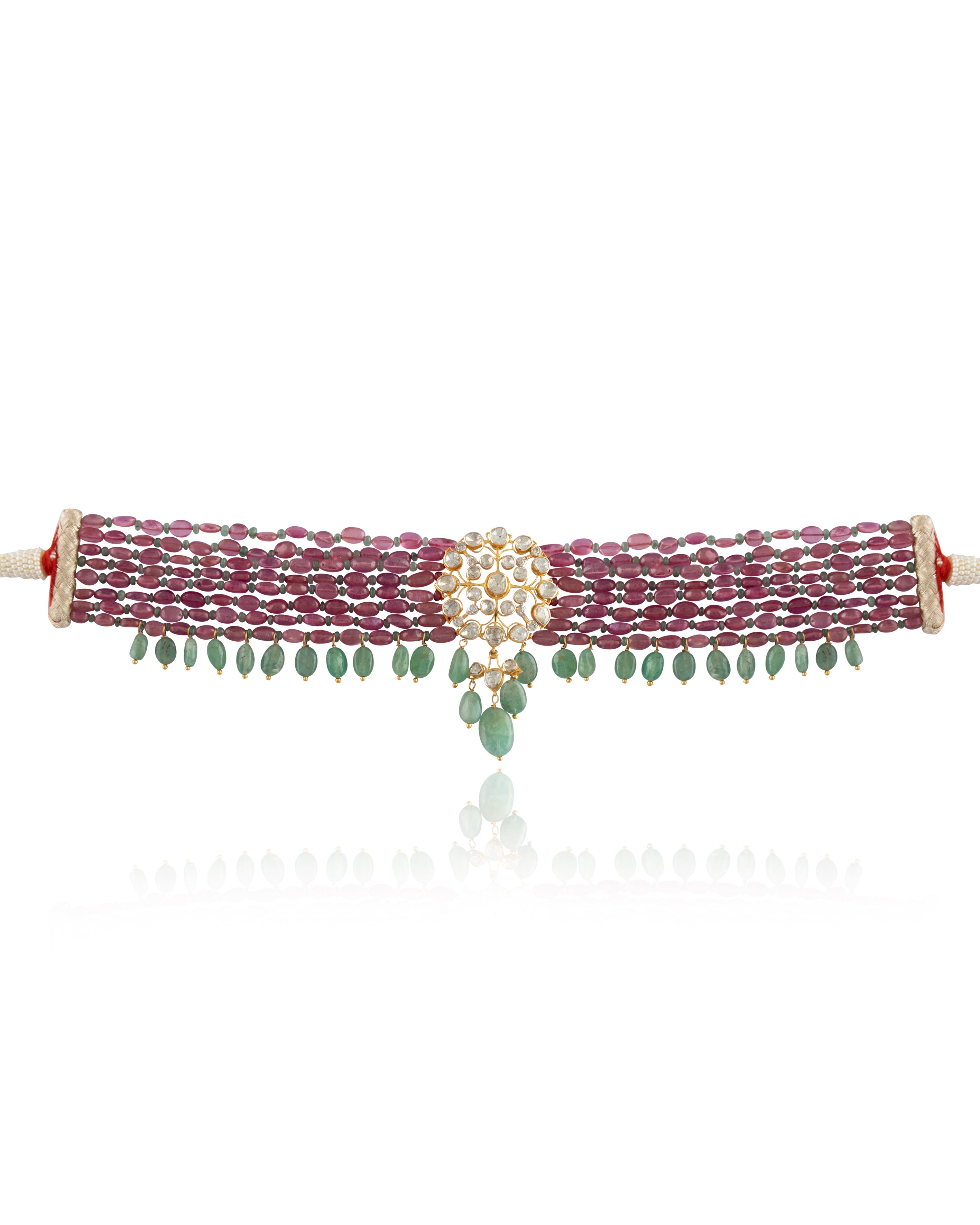 Ridhima Polki And Diamond Bead Choker