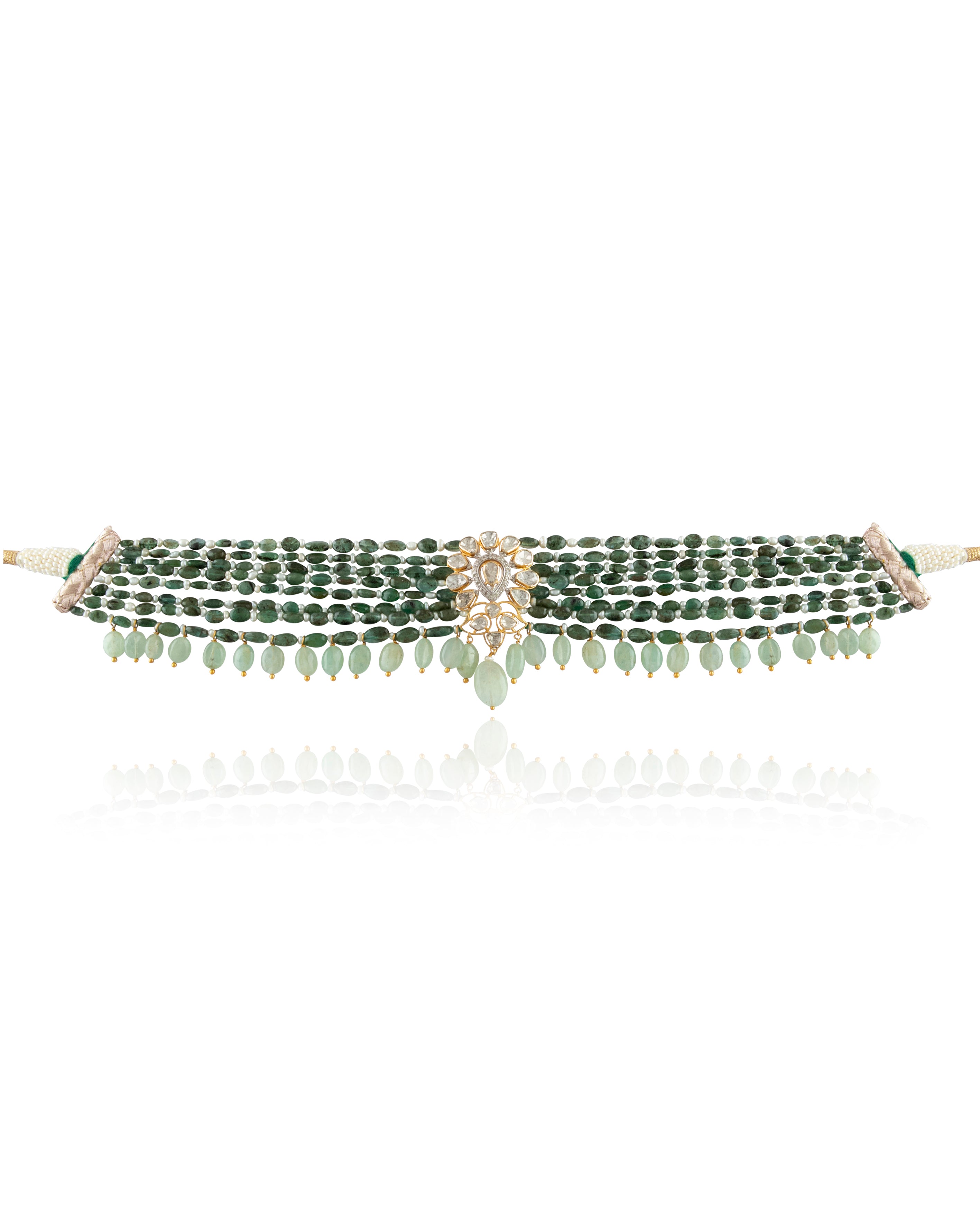 Nirvana Polki And Diamond Bead Choker