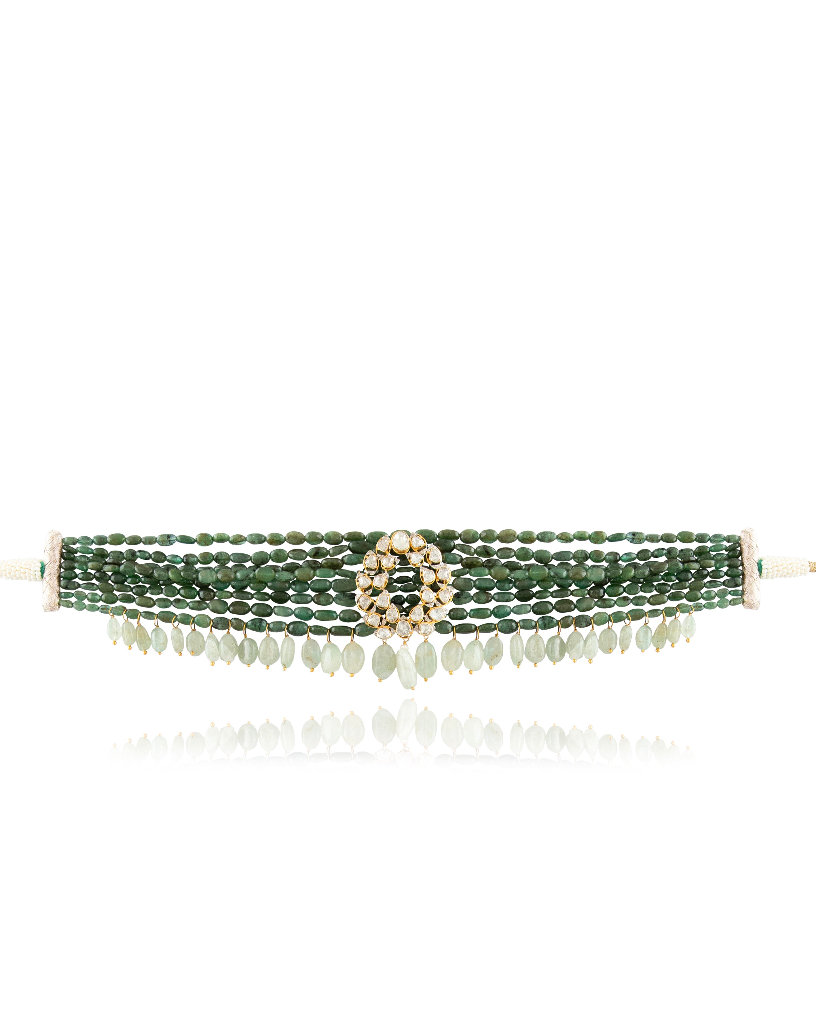 Shrida Polki And Diamond Bead Choker