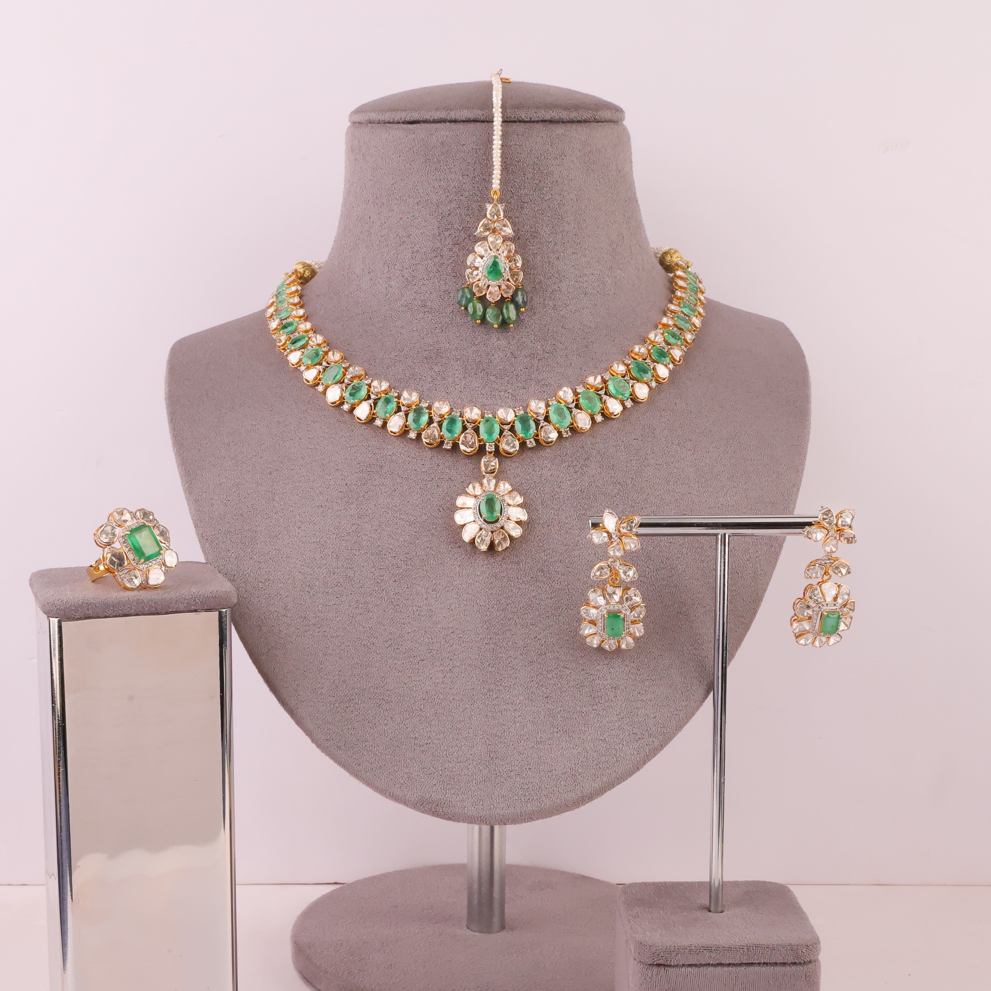 Maliha Bridal Polki And Diamond Set