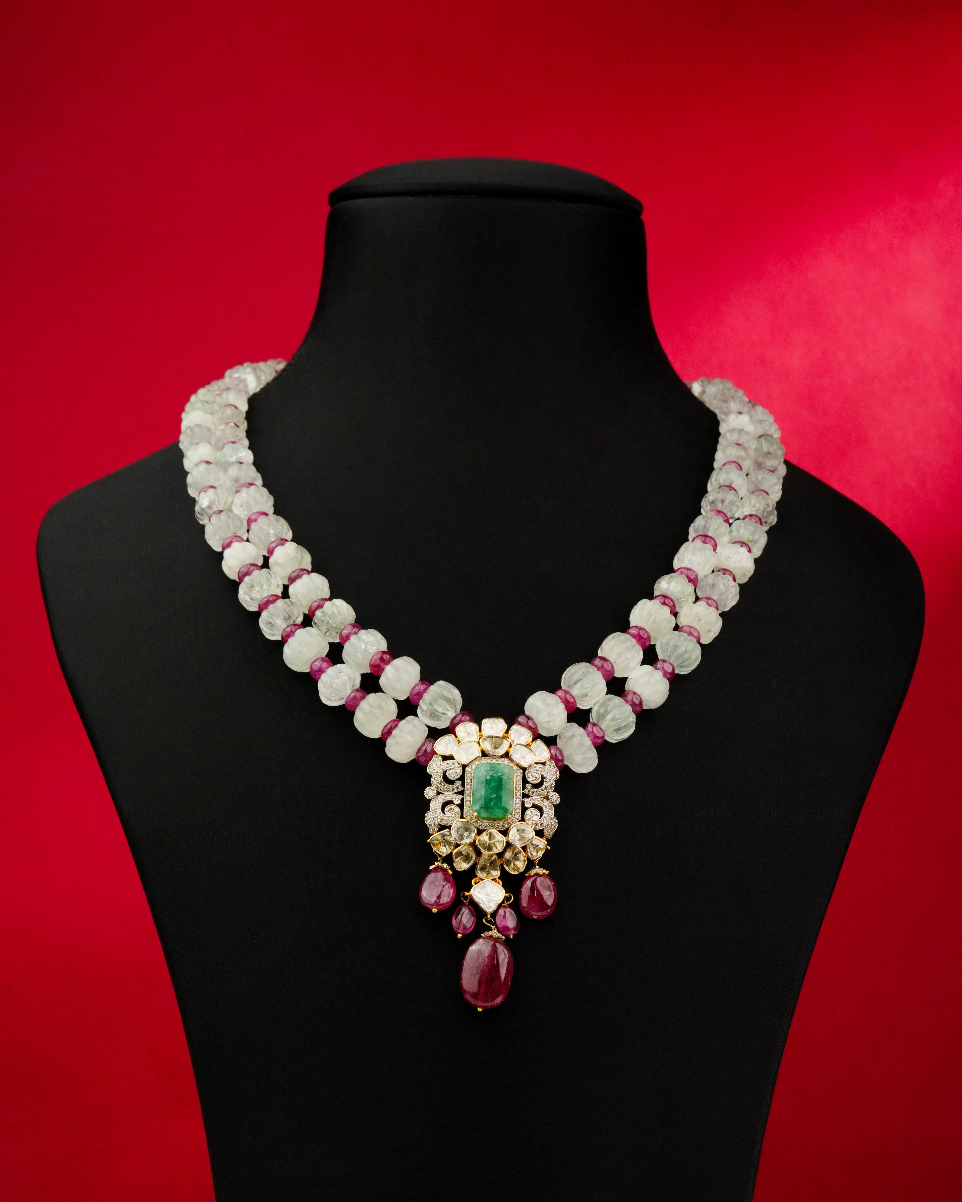 Sumita Polki And Diamond Bead Pendant - NO ORDERS