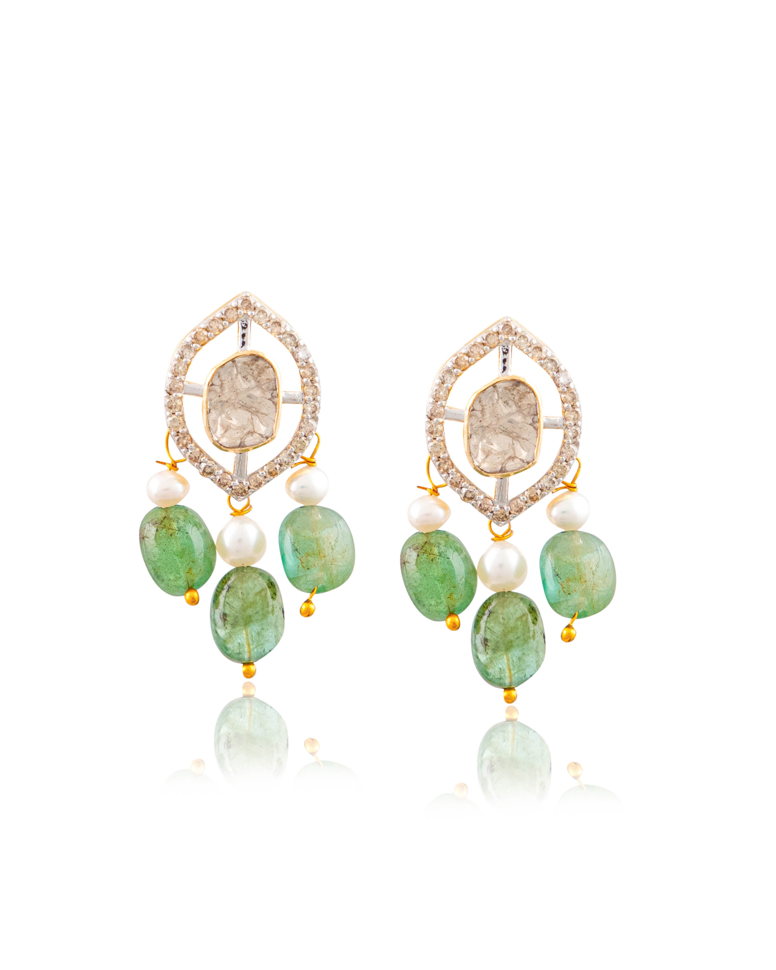 Octavia Pendant And Shiya Tops Polki And Diamond Set