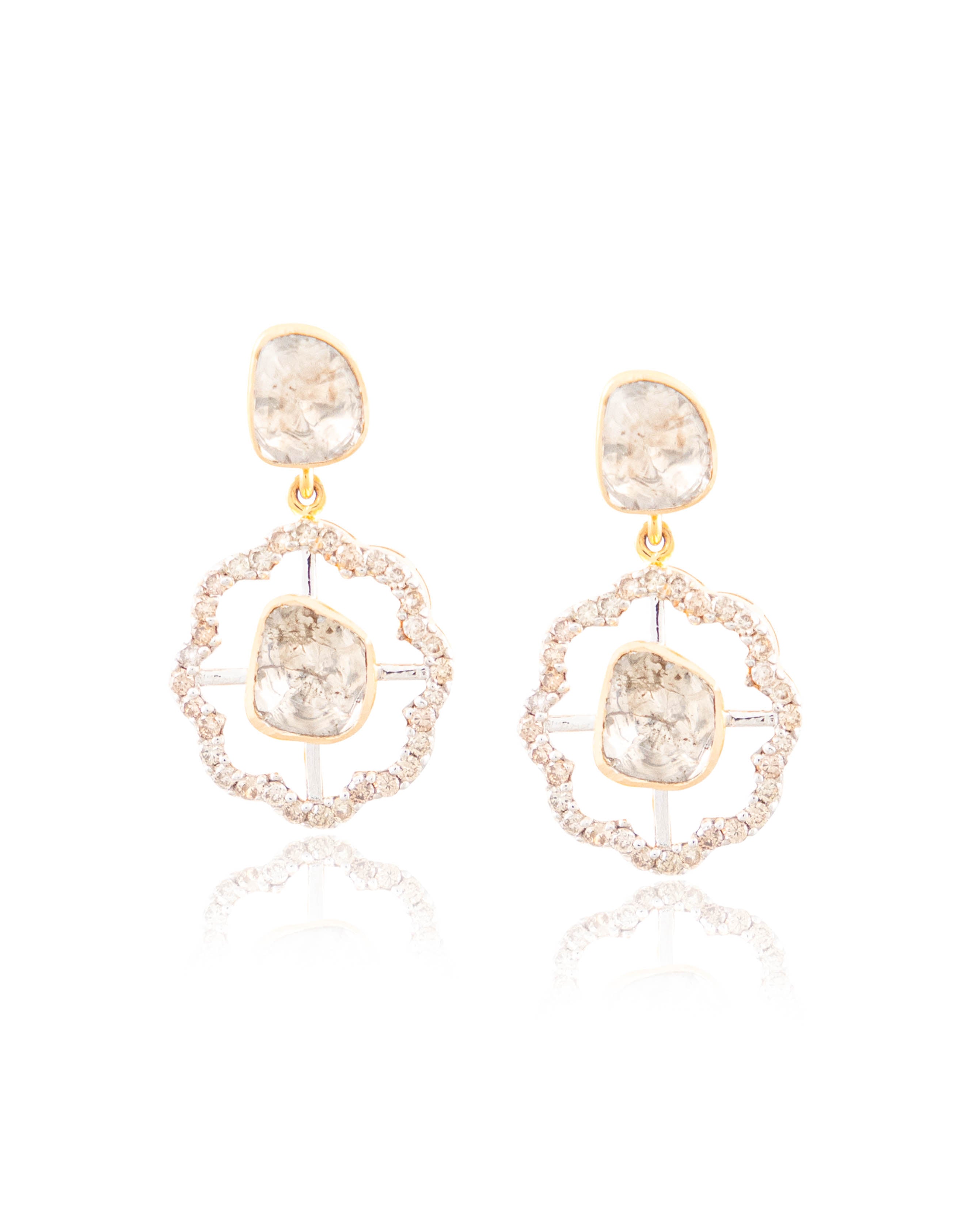 Arina Choker And Chaitali Long Earrings Polki And Diamond Set