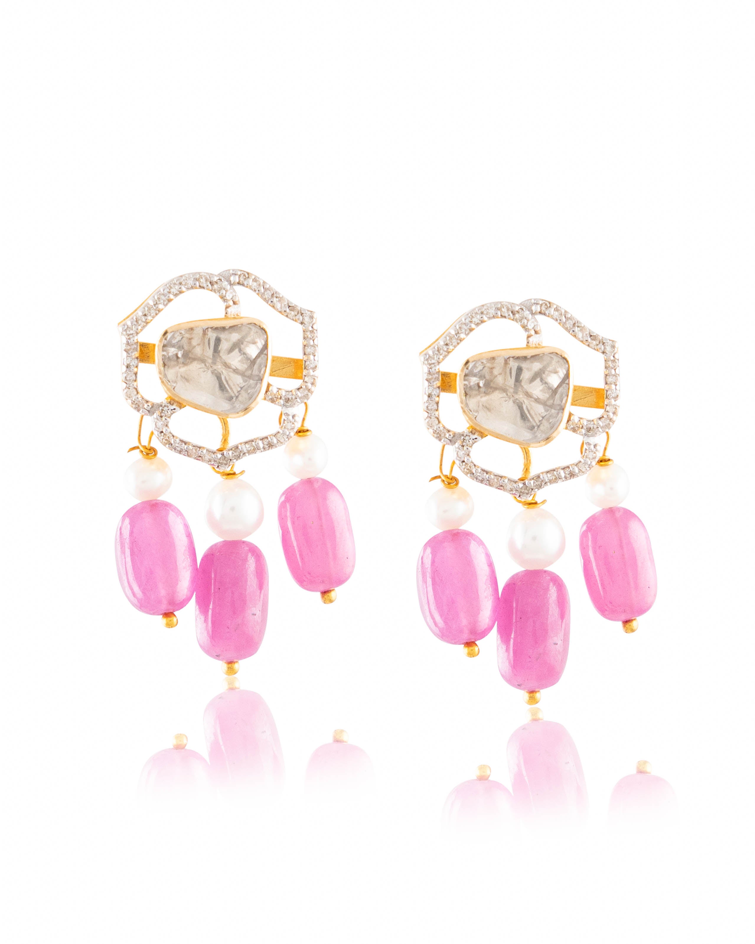 Mishka Pendant And Adweta Tops Polki And Diamond Set