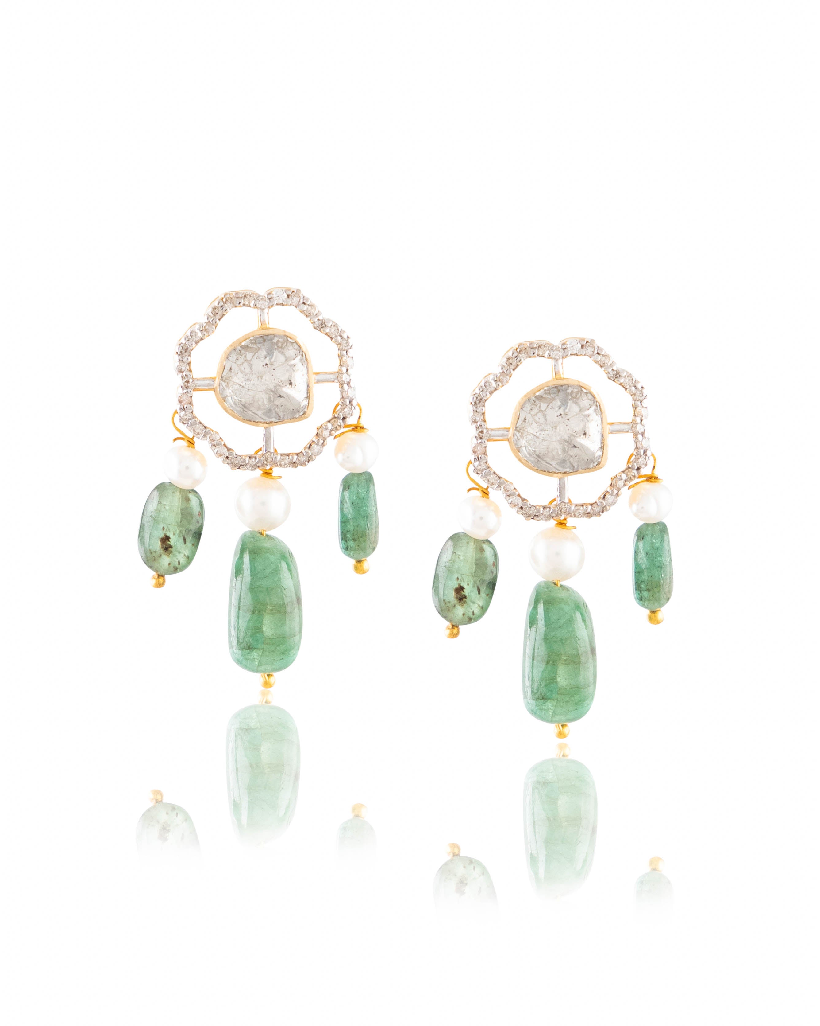 Karishma Pendant And Zivar Tops Polki And Diamond Set