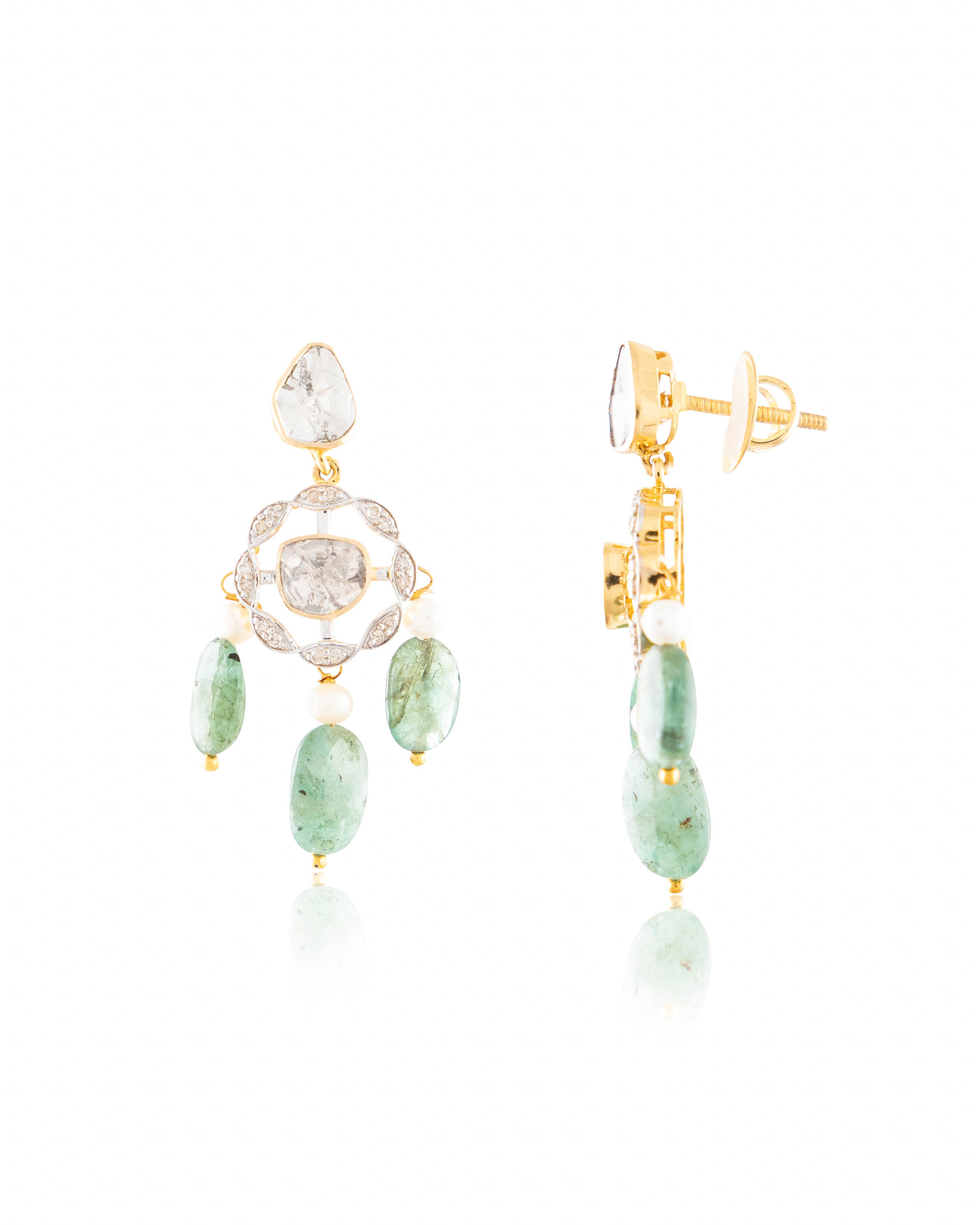 Trisha Choker And Farzana Long Earrings Polki And Diamond Set