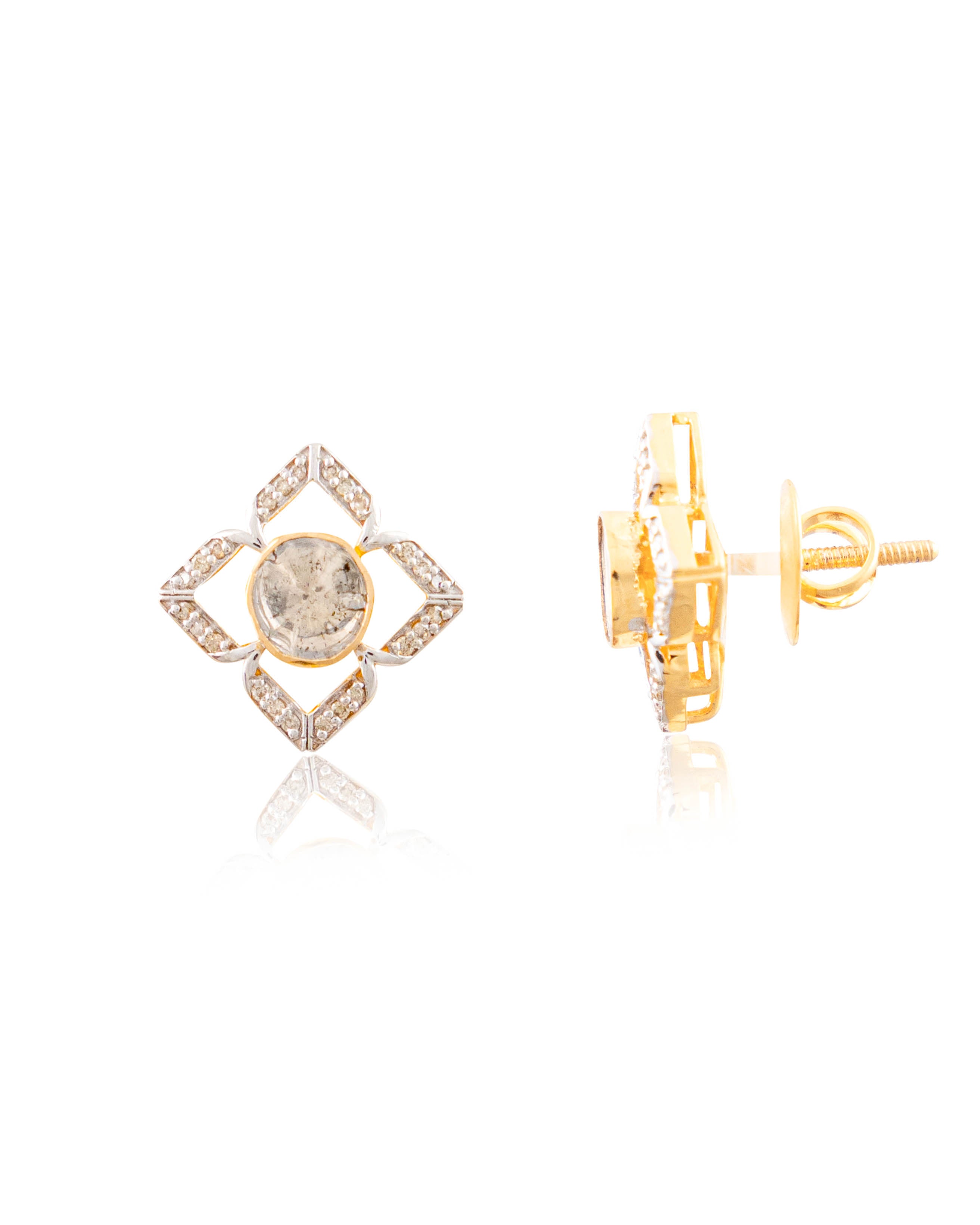 Ishani Pendant And Bhavika Tops Polki And Diamond Set