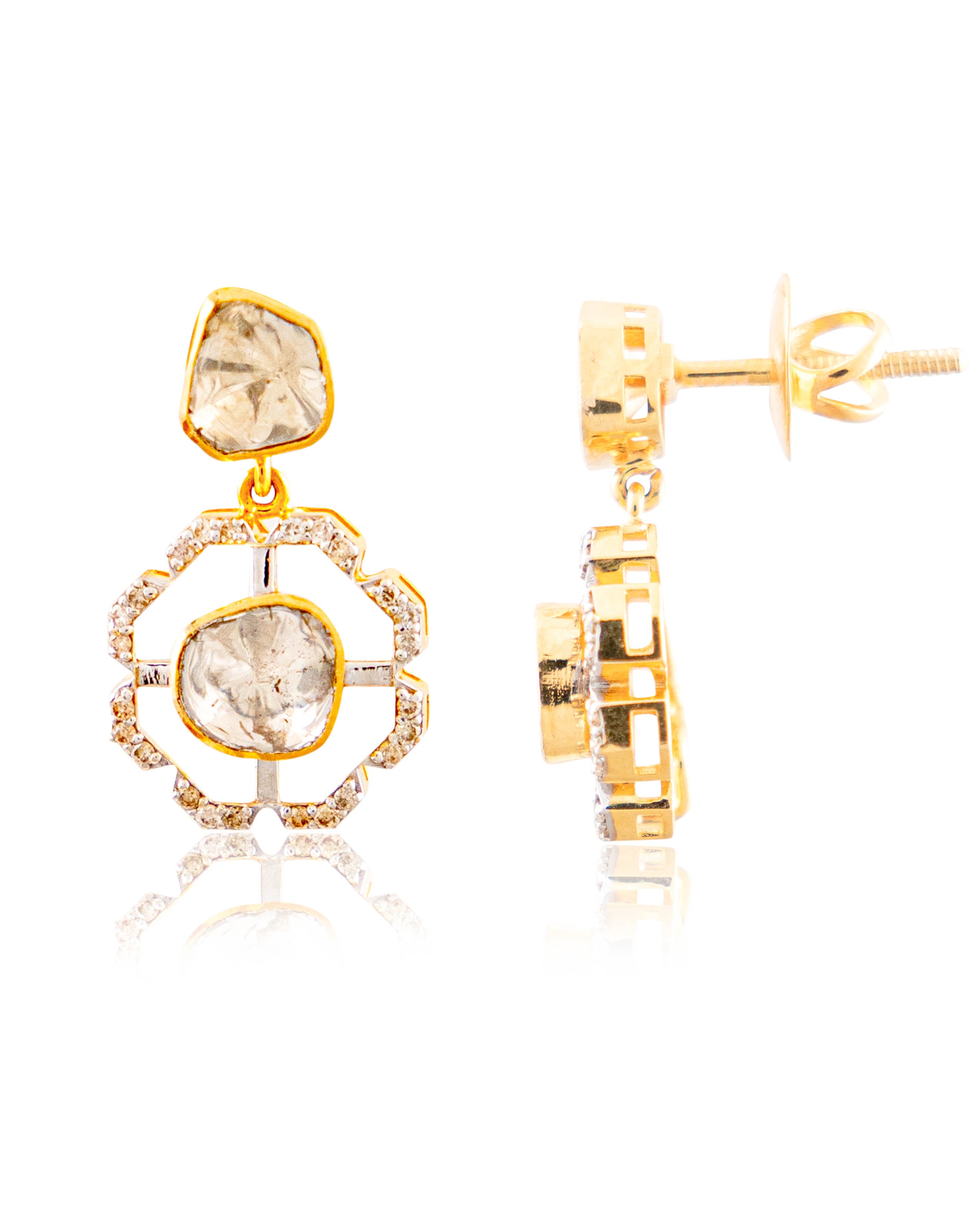 Piyusha Choker And Latasha Long Earrings Polki And Diamond Set