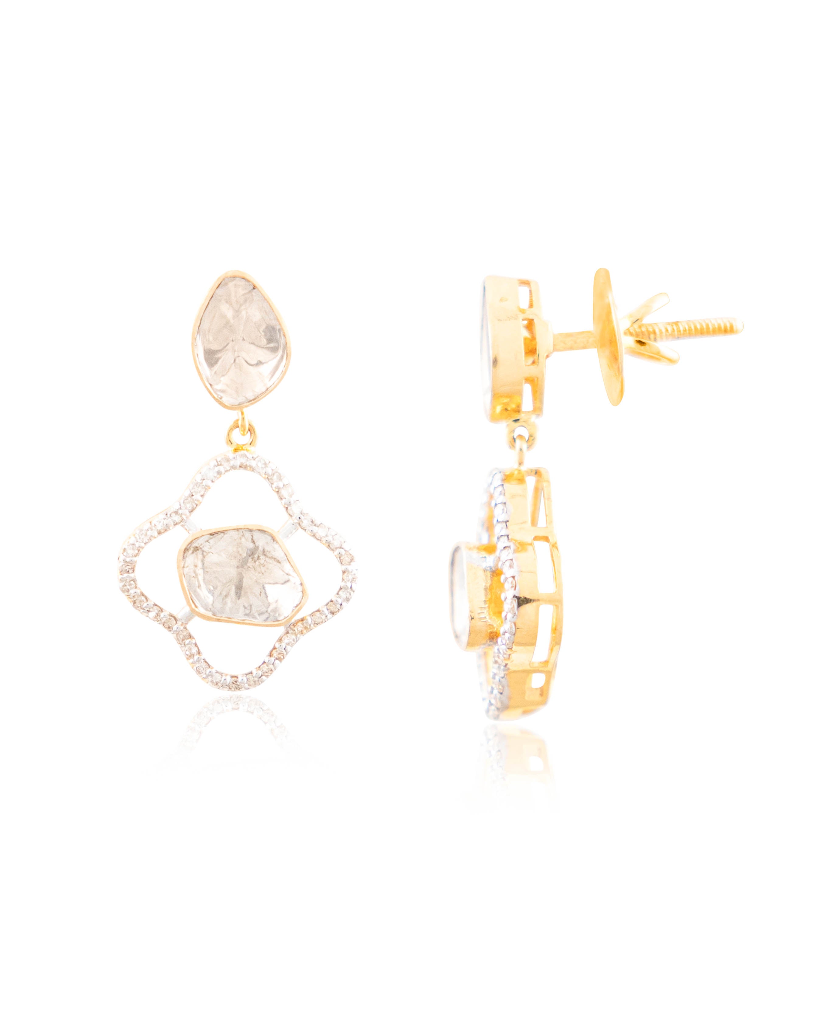 Alveena Choker And Heena Long Earrings Polki And Diamond Set