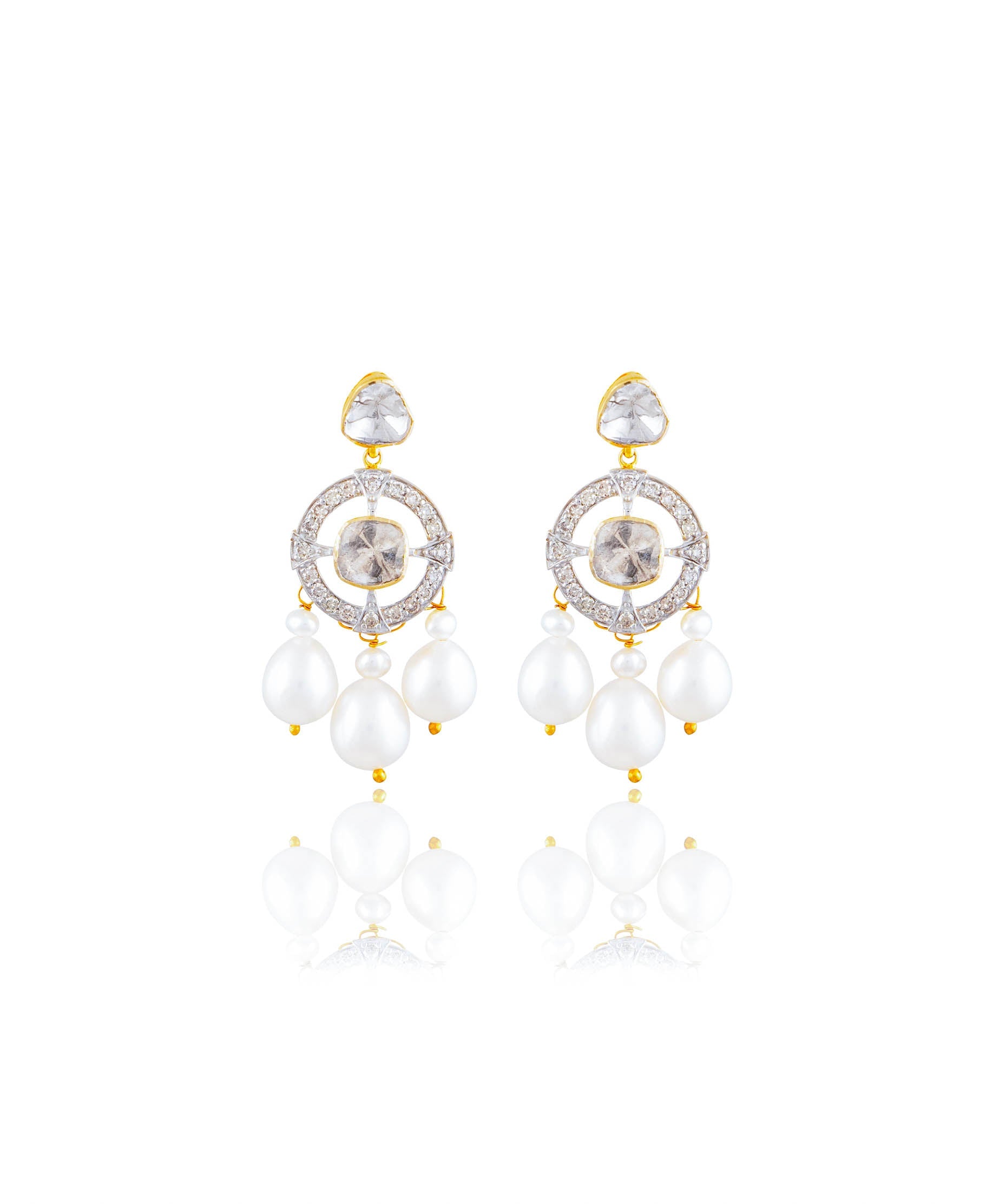 Yukta Polki And Diamond Long Earrings