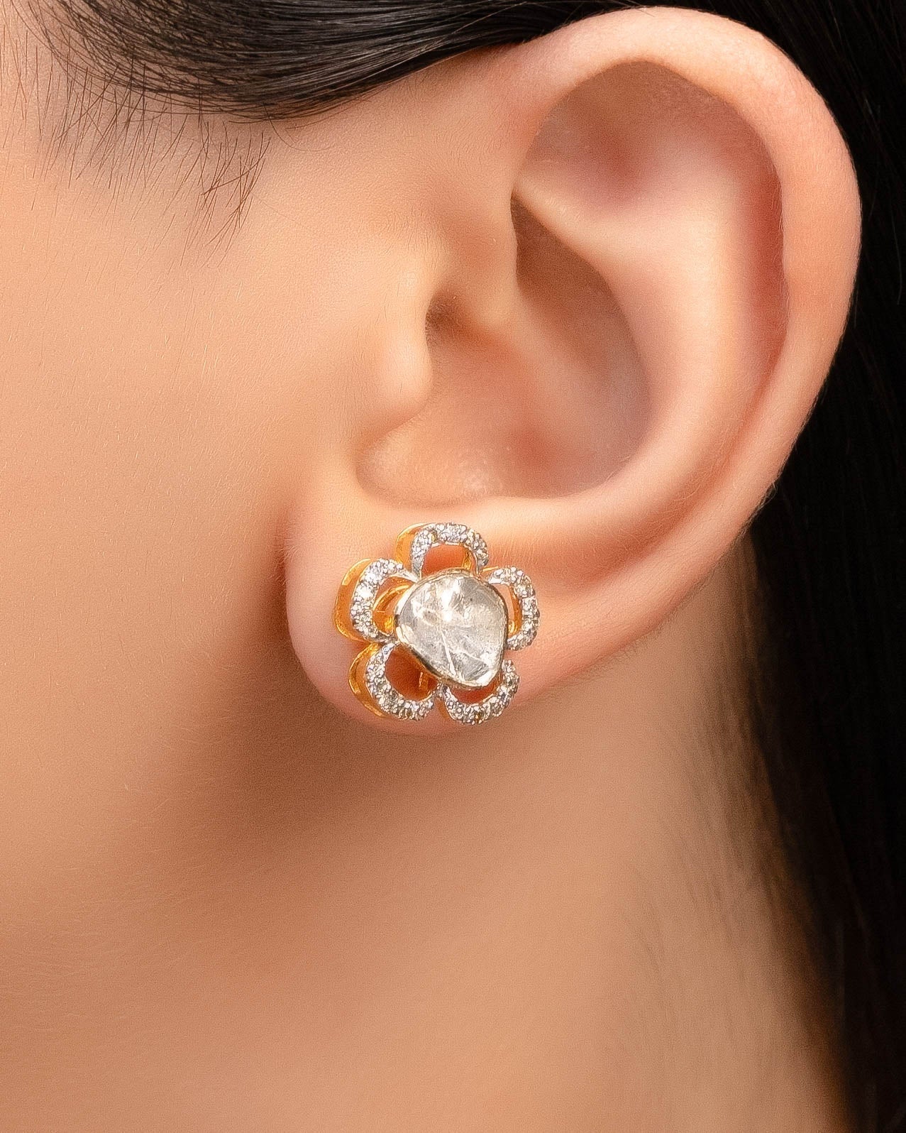 Nazriya Polki And Diamond Tops