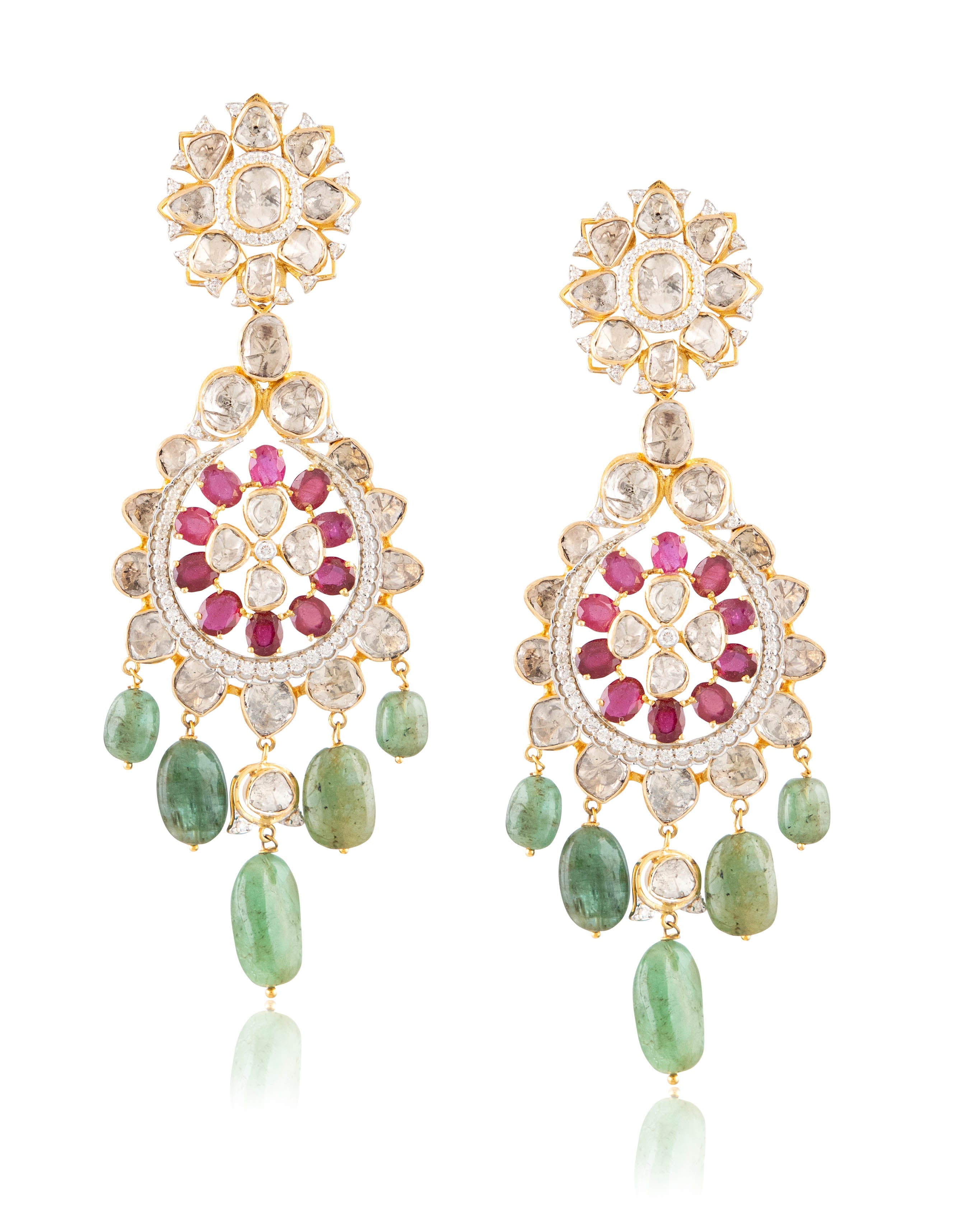 Naoma Polki And Diamond Long Earrings