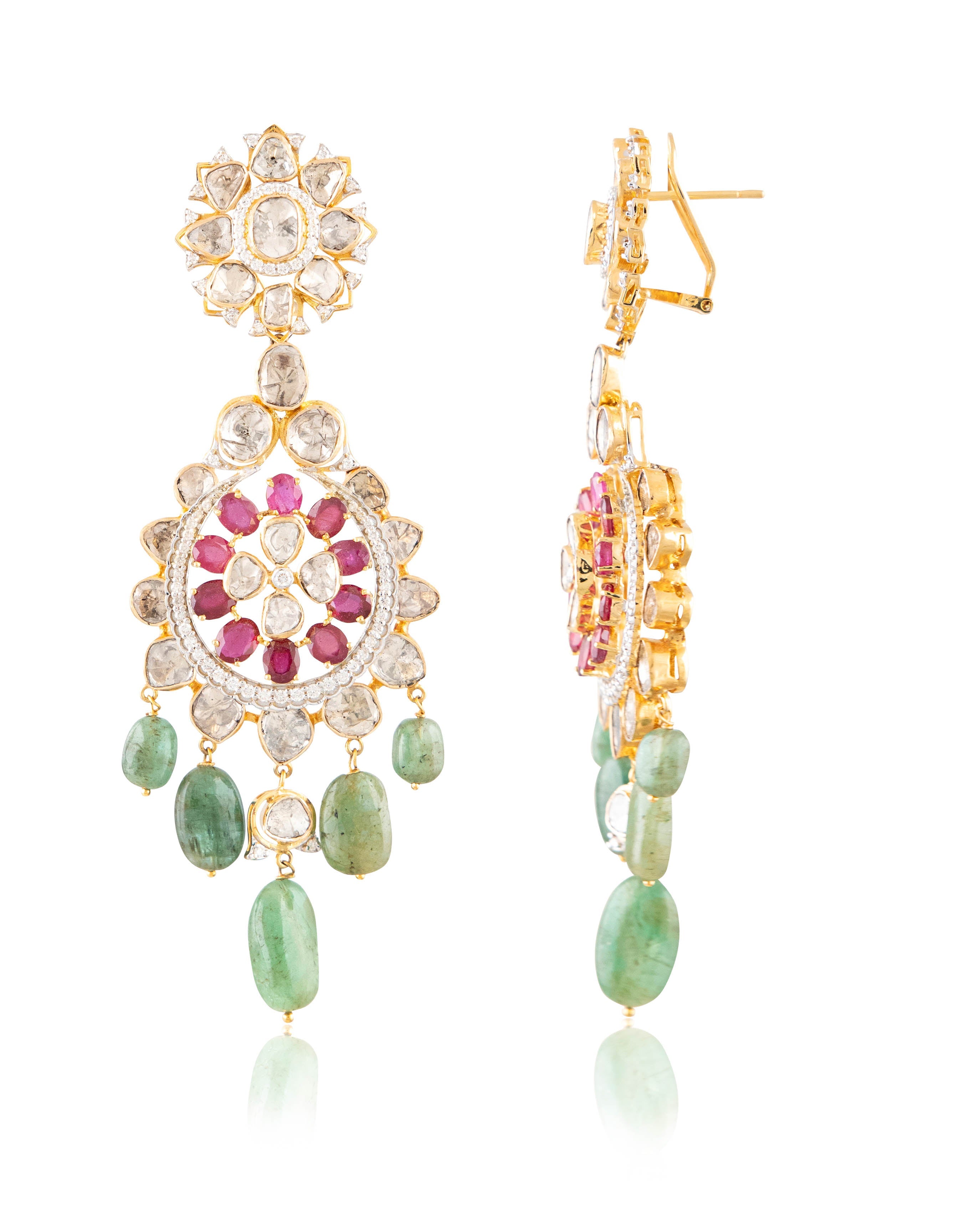 Naoma Polki And Diamond Long Earrings