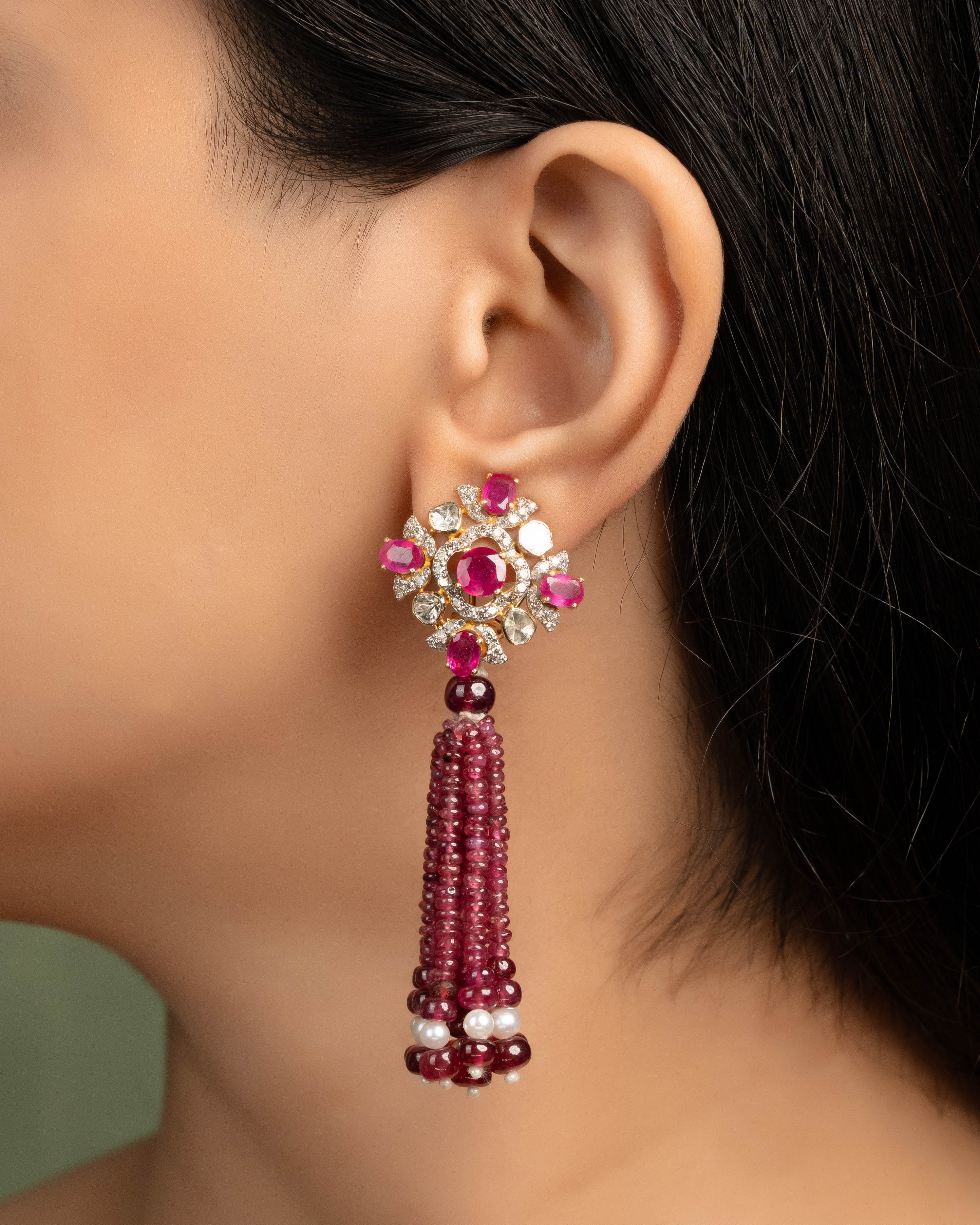 Hazel Polki And Diamond Tops