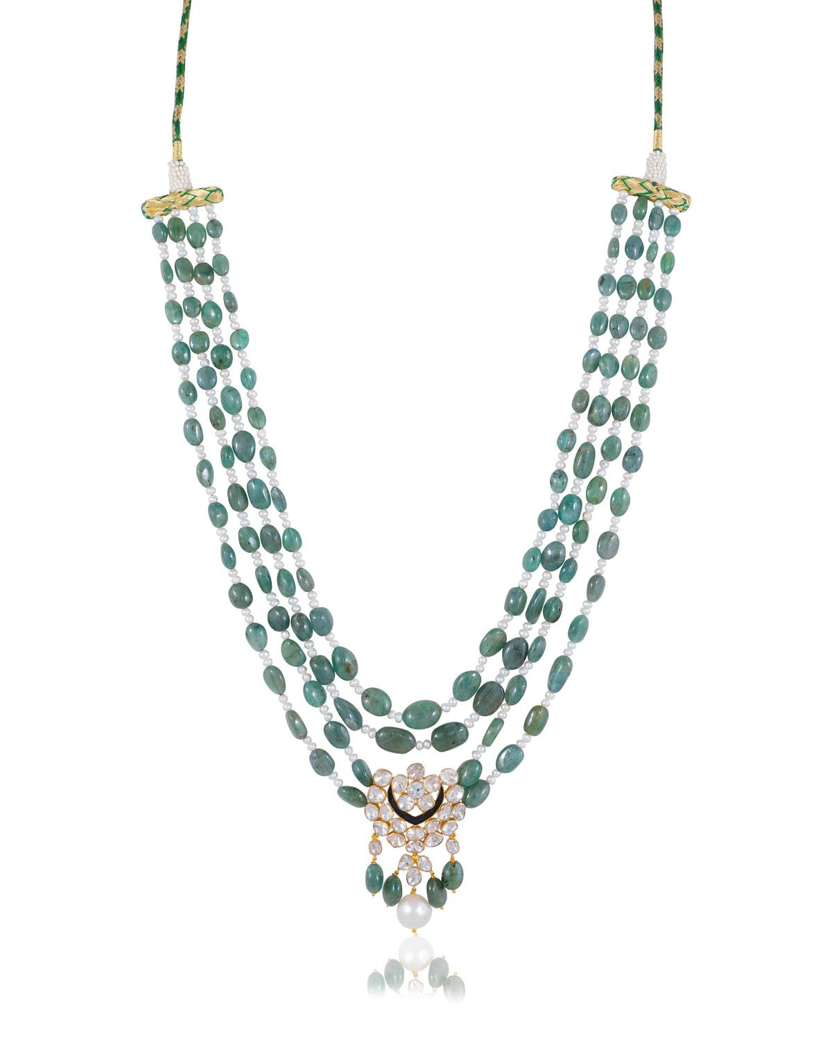 Zareen Bead Pendant And Valeria Tops Polki Set